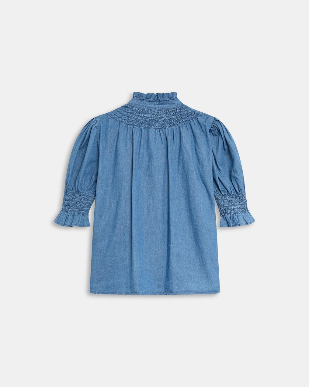 Blusa Manga Corta Tipo Denim Azul Jeans