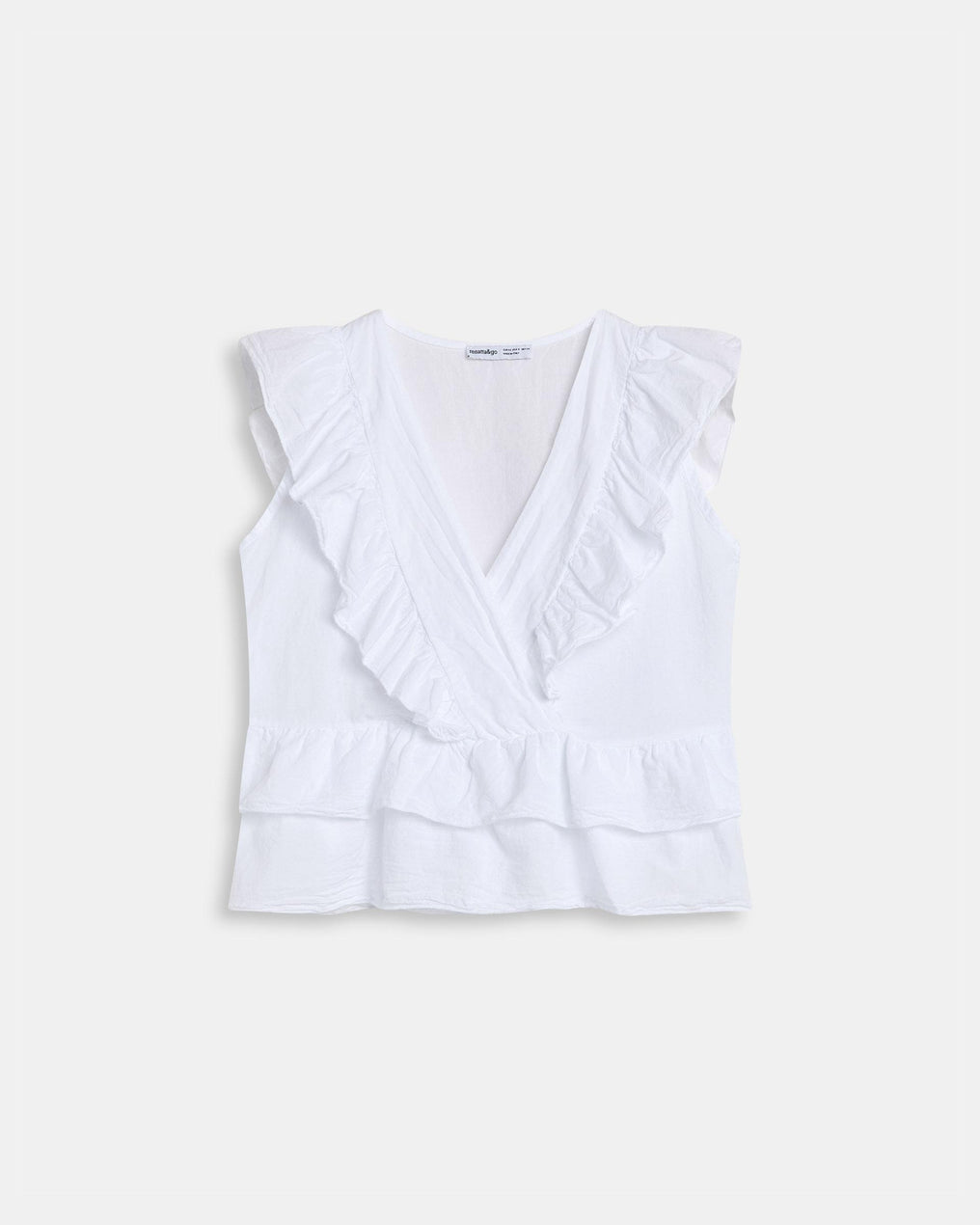 Blusa Cruzada Folhos Branca