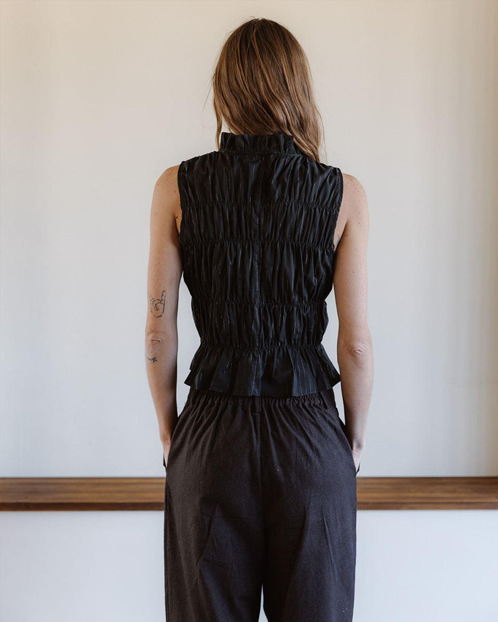 Top Gomas Lurex Negro