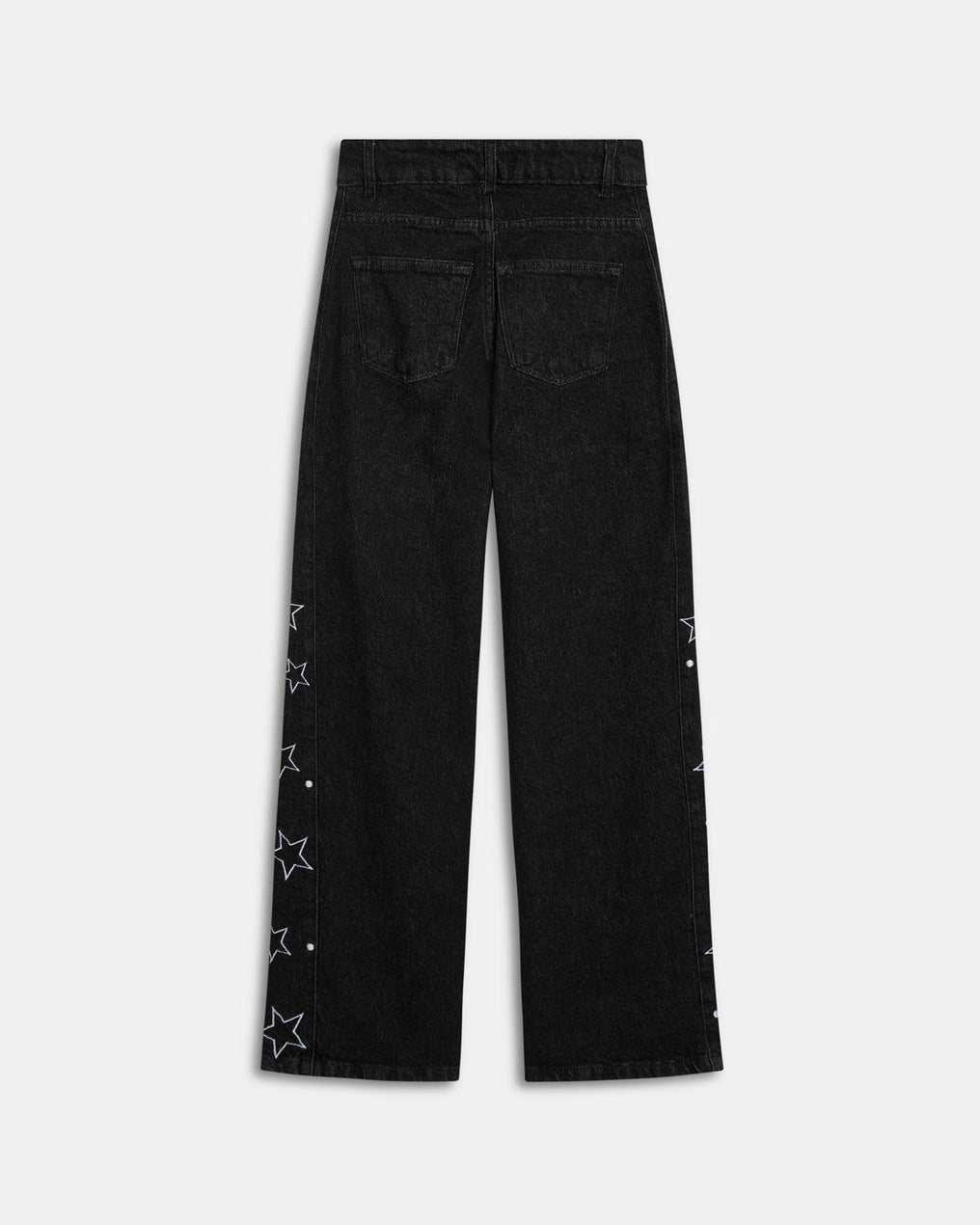 Jeans with Star Side Panel, Black