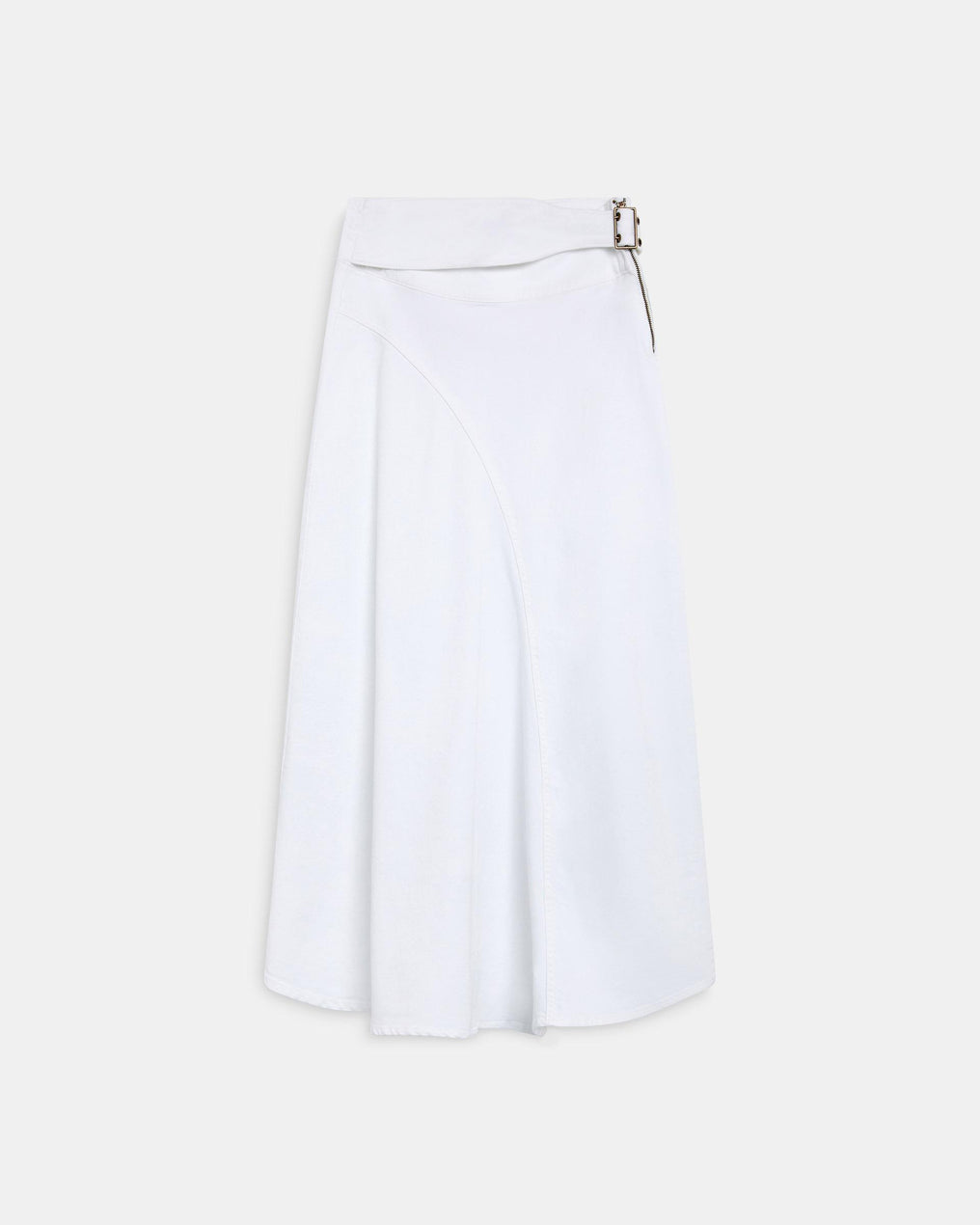 Skirt Belt Buckle Side White