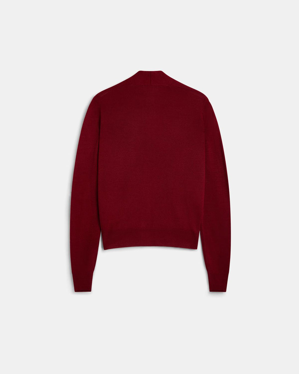 Chaqueta Punto Cuello Subido Pico Granate