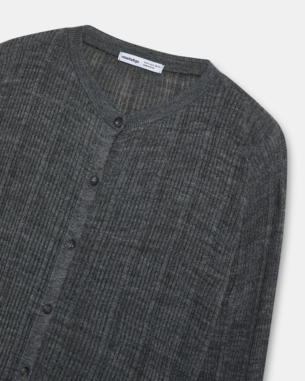Veste Maille Côtelé Gris