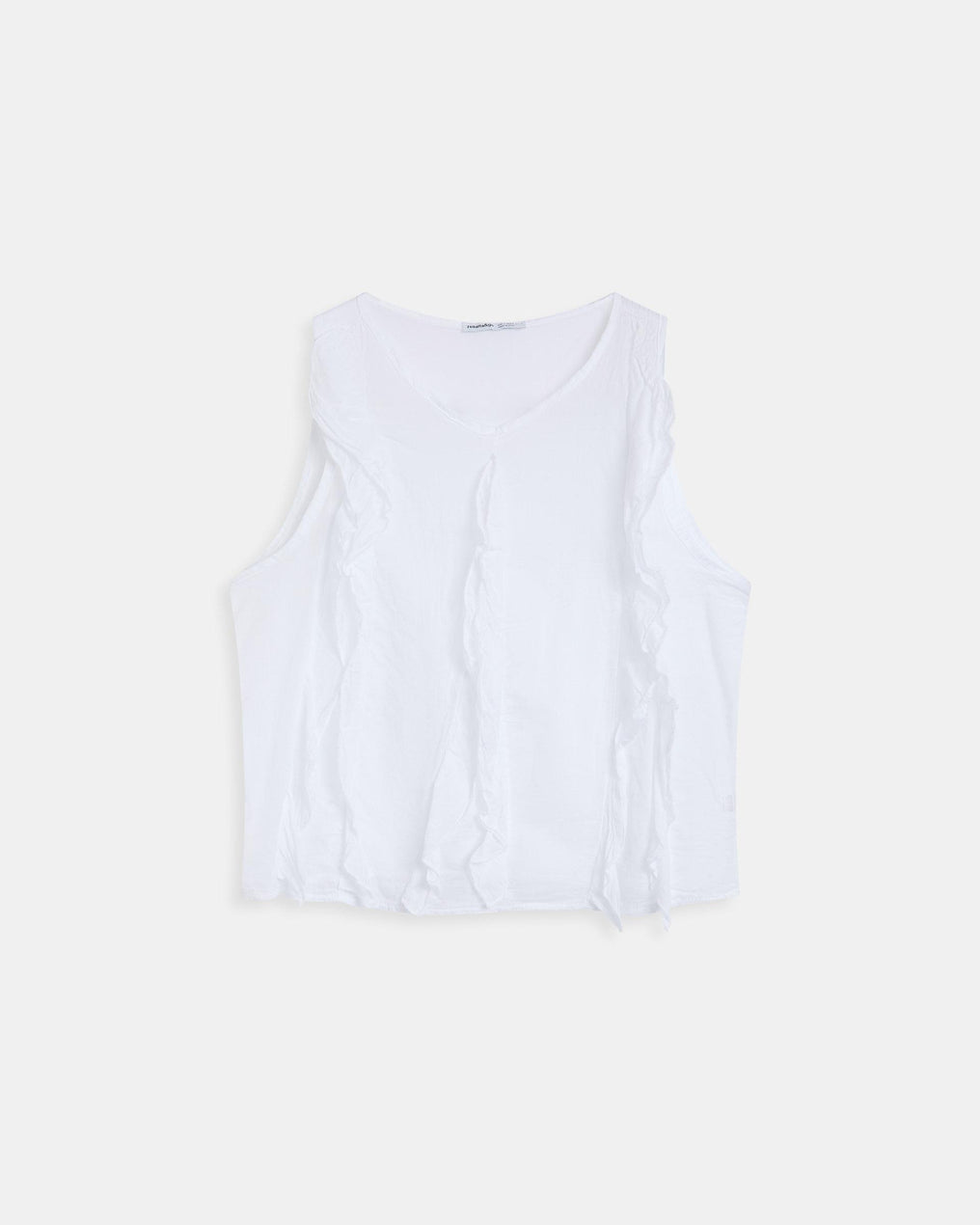 Blouse Volants Avant Blanc
