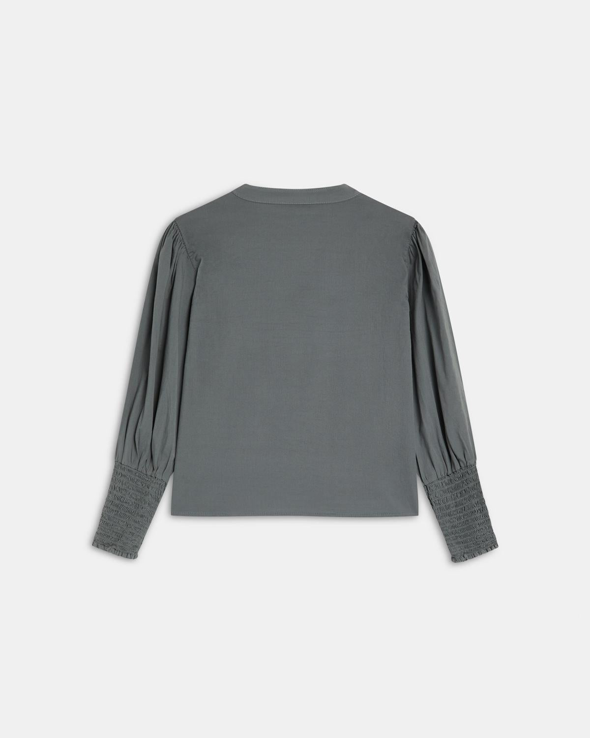 Blusa Detalles Nido De Abeja Antracita