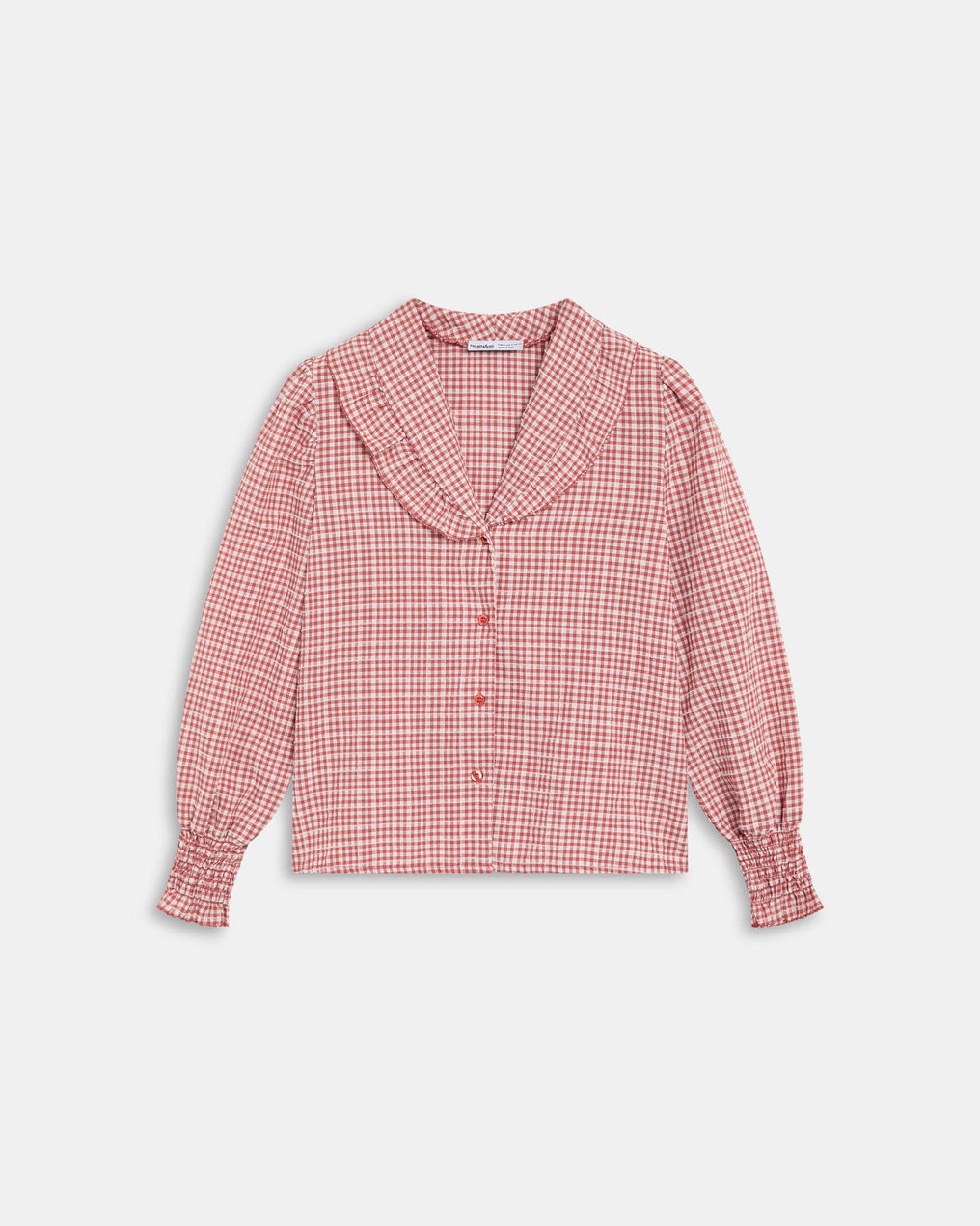 Blusa Folho Gola Vichy Tijolo