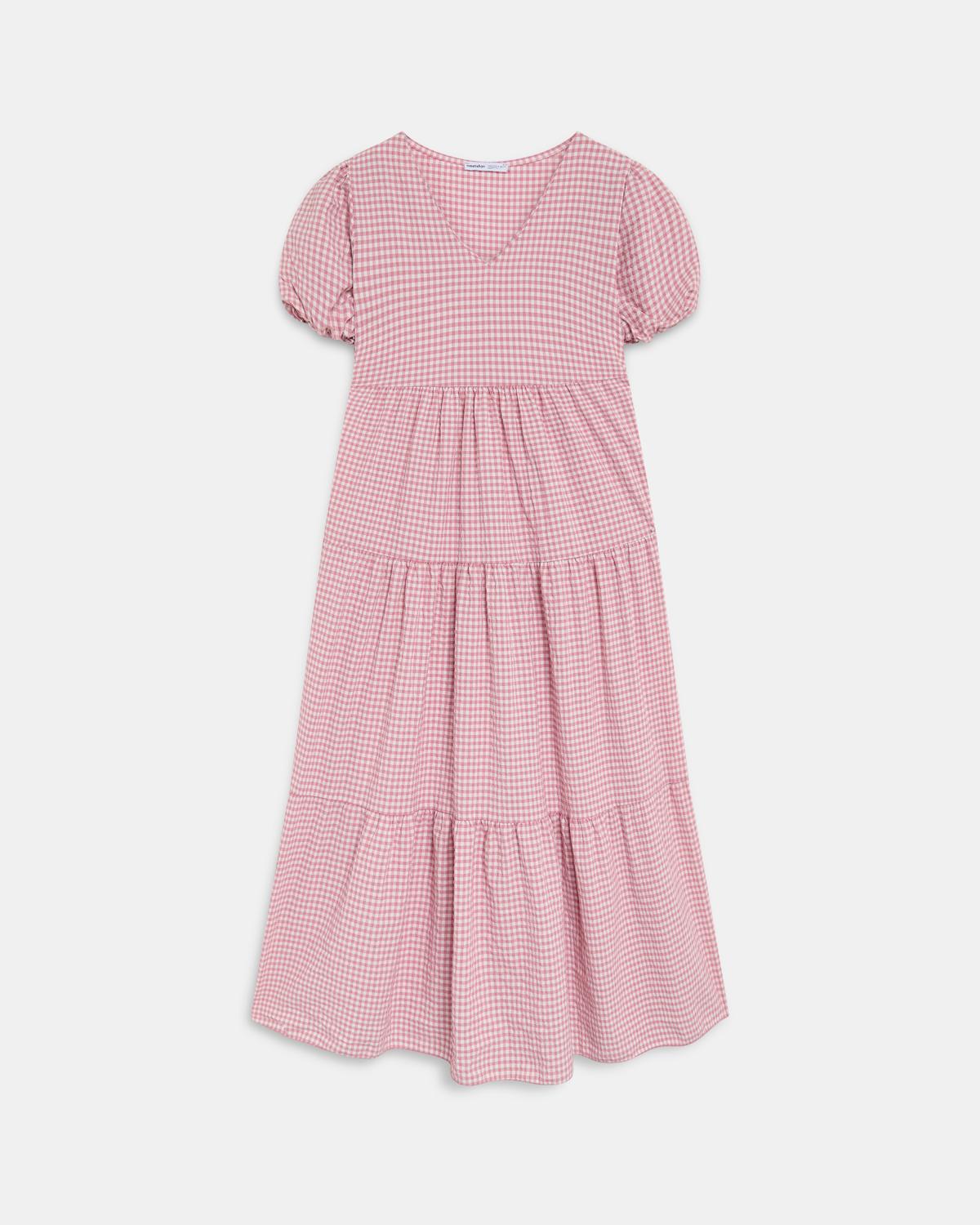 Vestido Comprido com Cortes Rosa