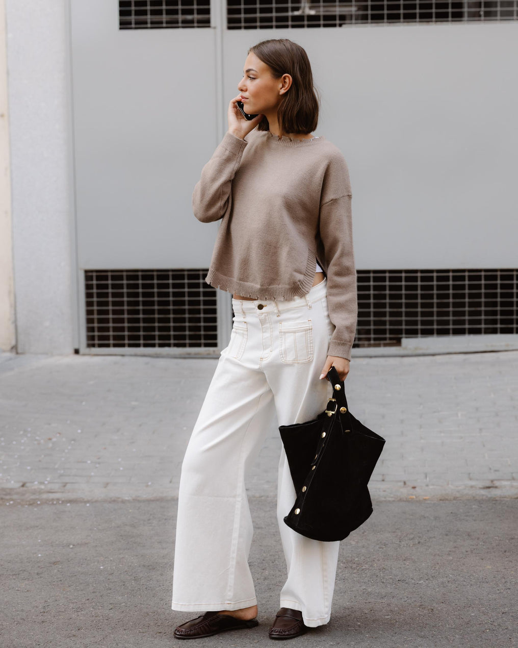 Jeans Bordado Sol Blanco