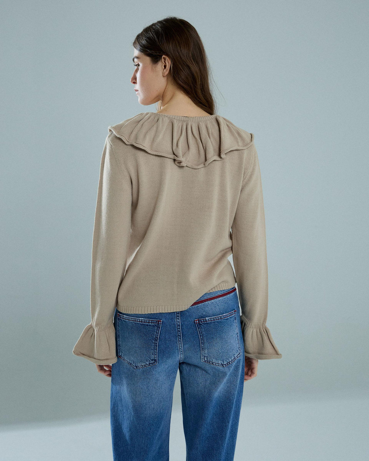 Jersey Volantes Beige