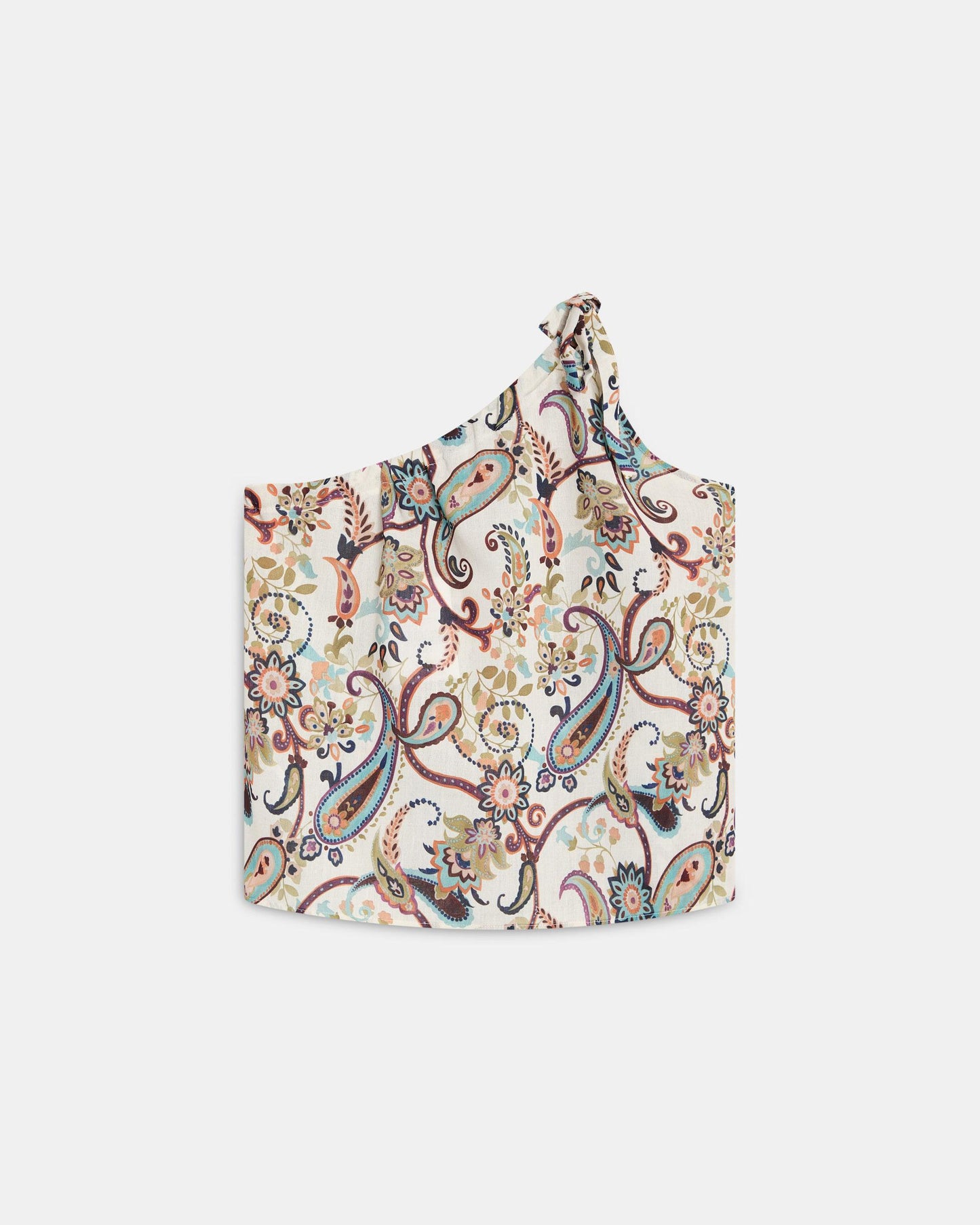 Top Asymétrique Lacet Imprimé Multicolore