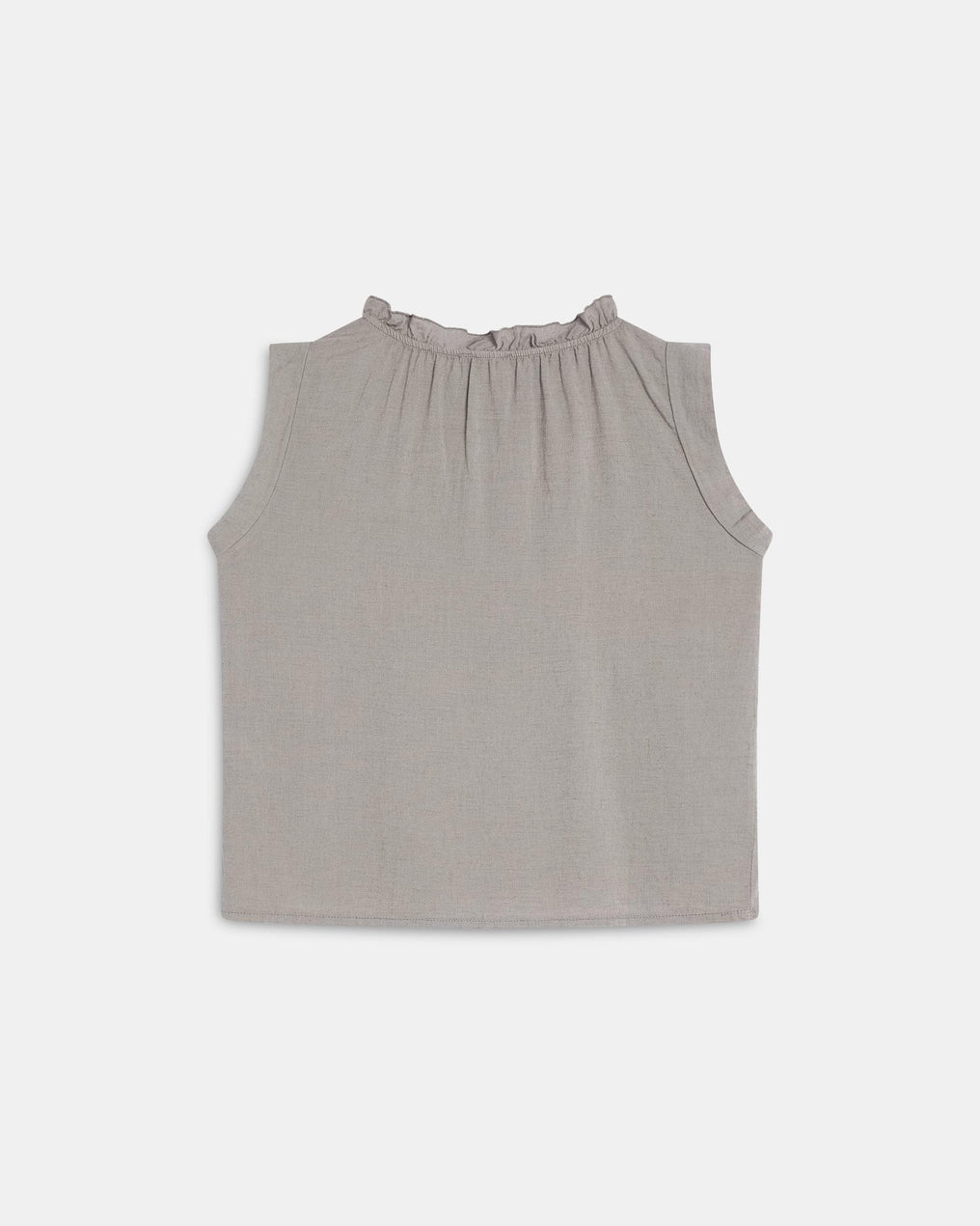 Top Linho Folho Gola Taupe