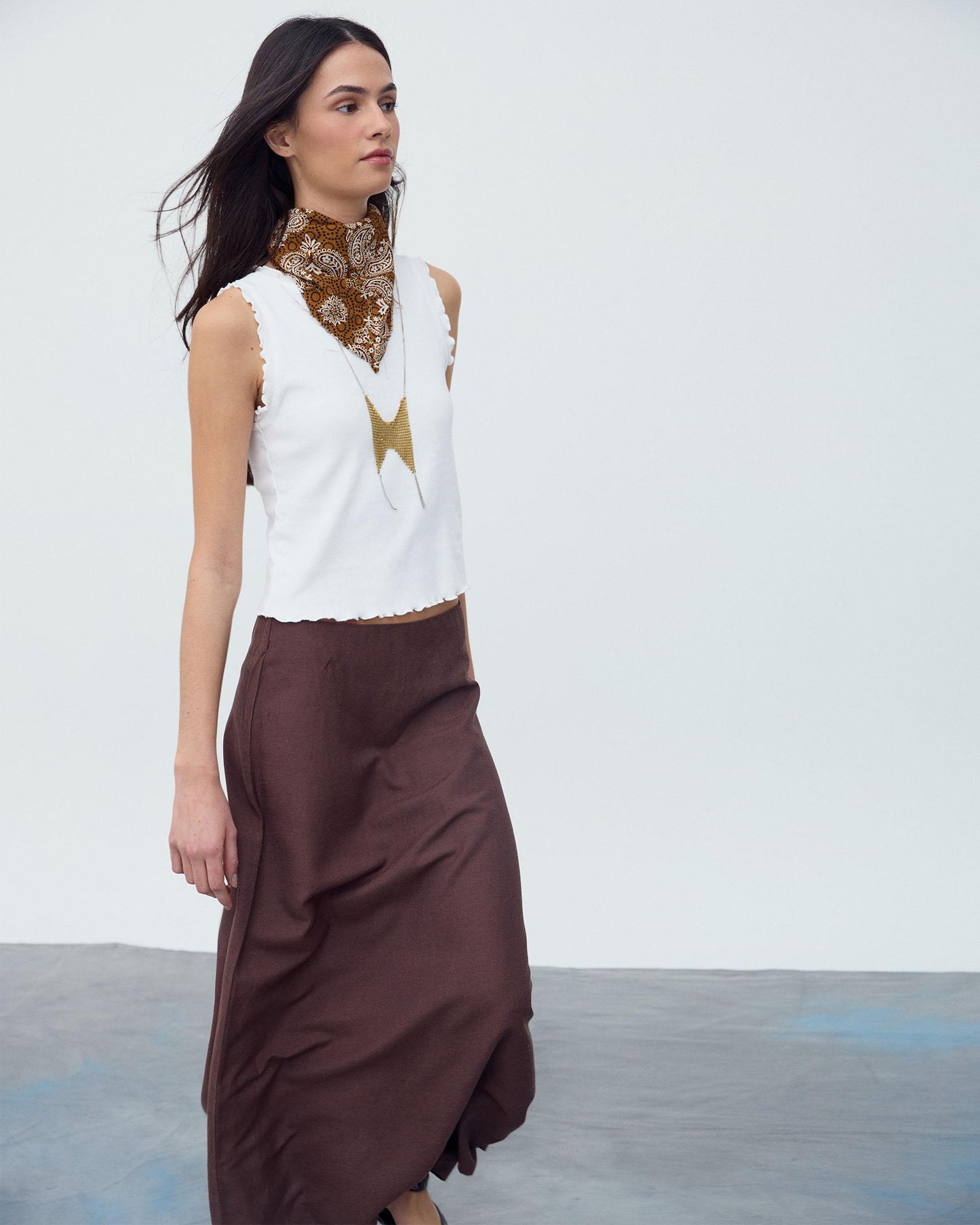 Falda Fluida Marrón