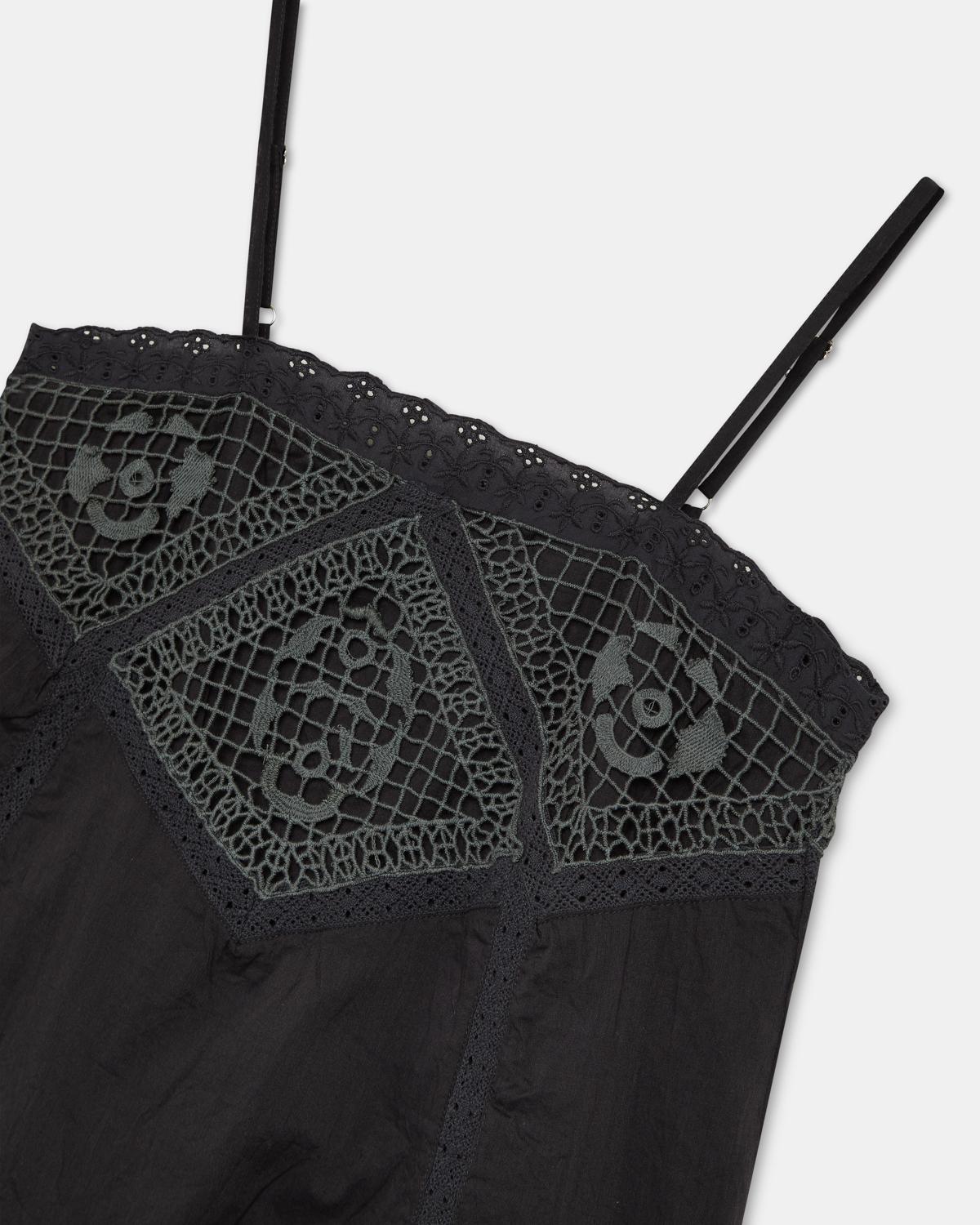 Top Lencero Encaje Antracita