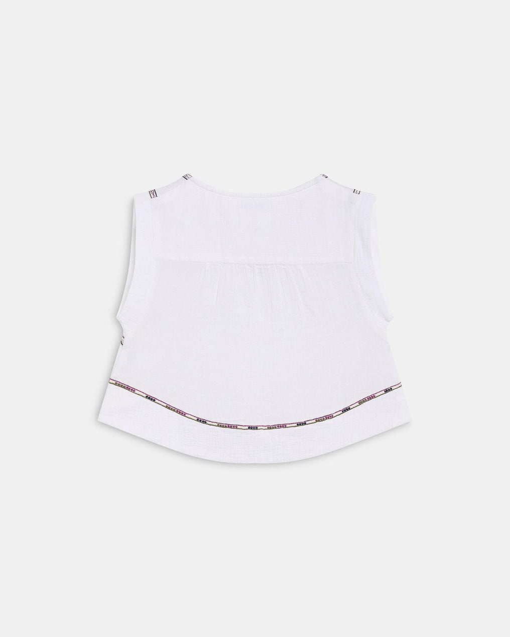Top Sin Mangas Bordados Blanco