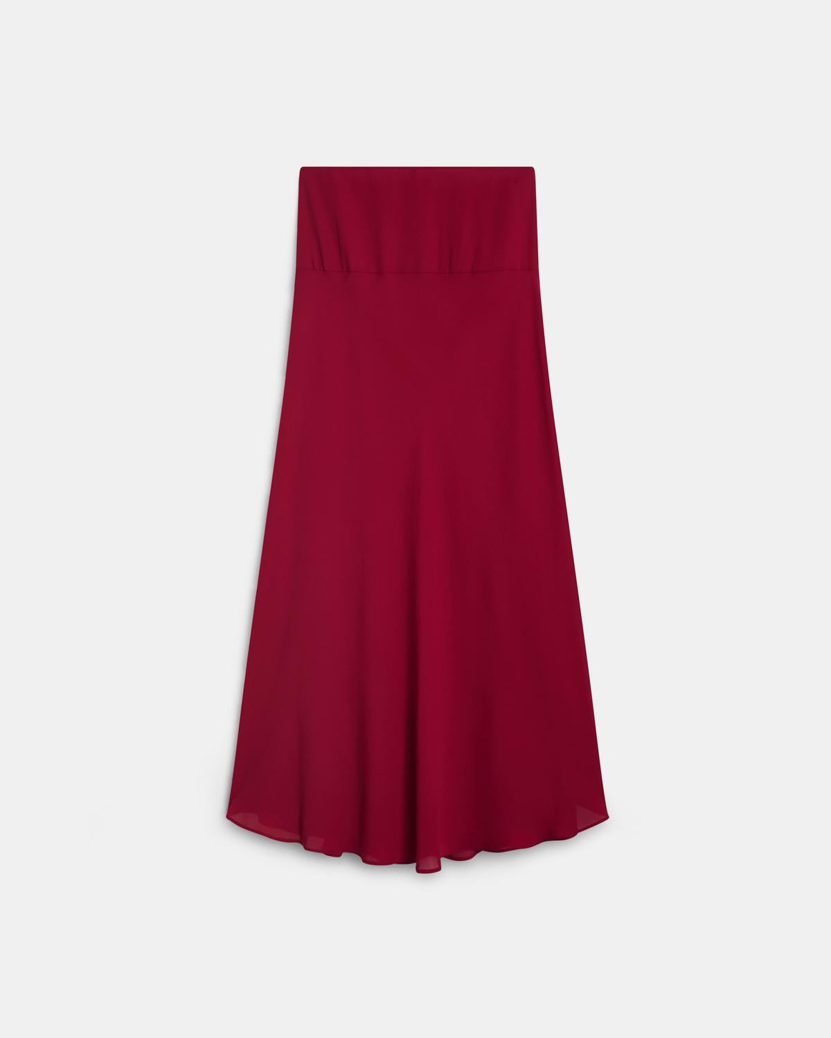 Burgundy Tie-Front Maxi Skirt