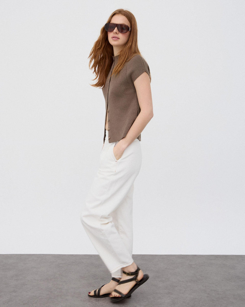 Jeans Pieza Delantera Blanco