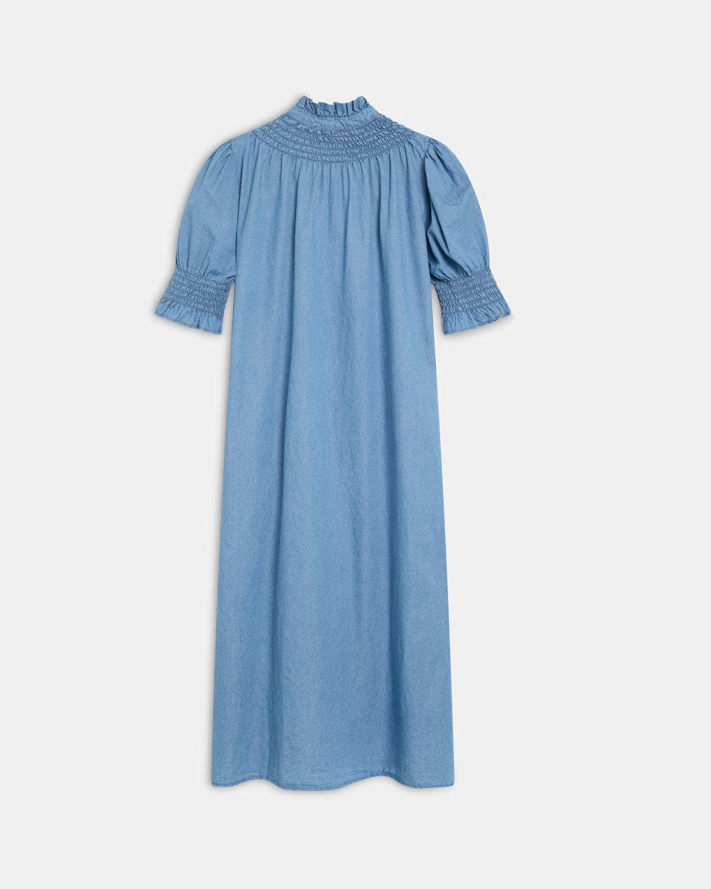 Vestido Manga Corta Tipo Denim Azul Jeans