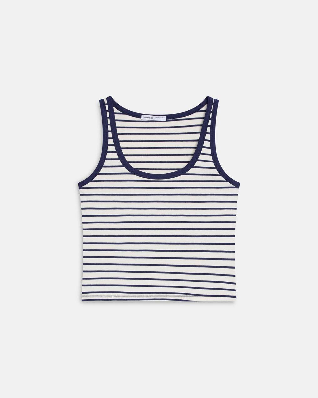 T-shirt de Alças Riscas Azul-Marinho