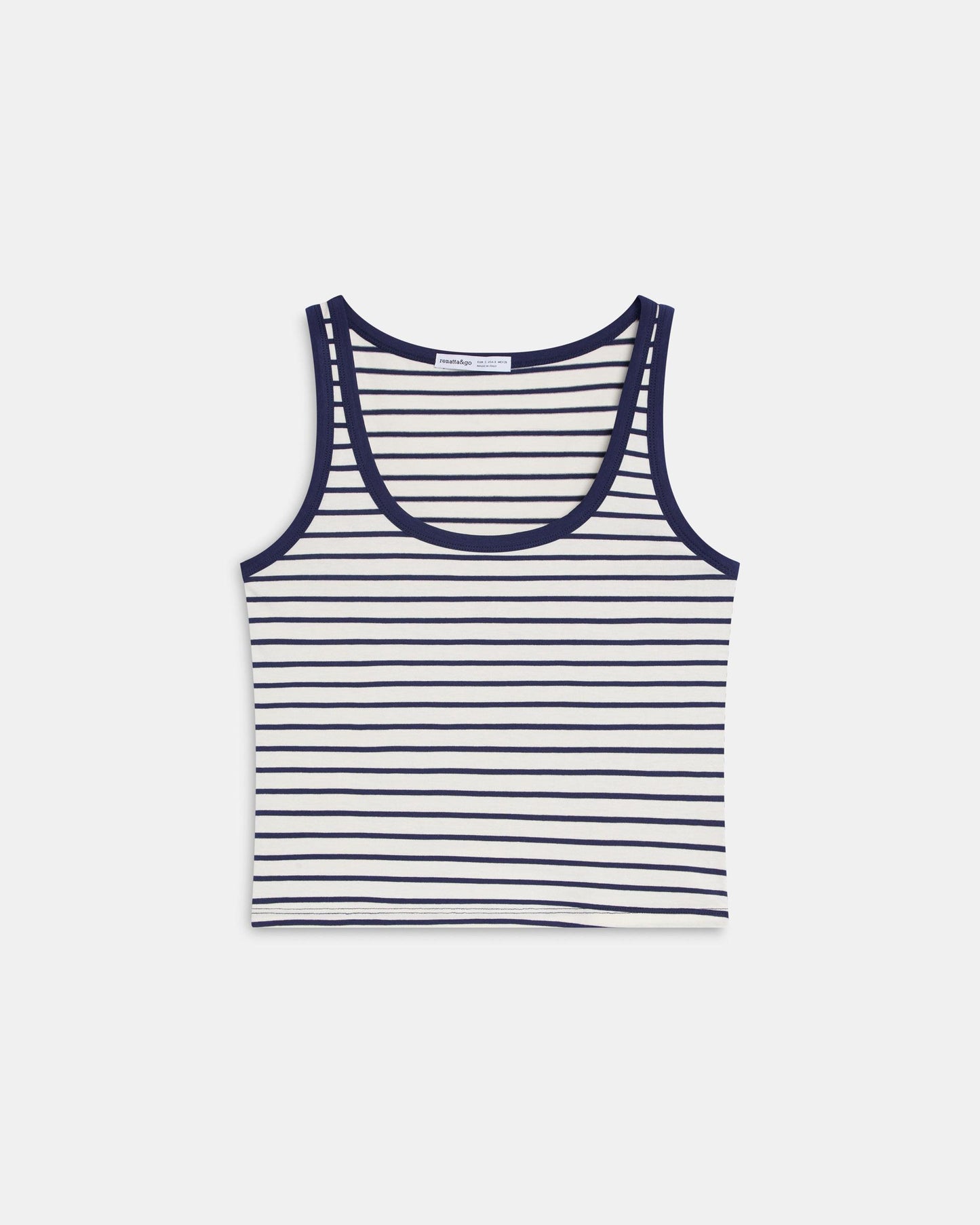 T-shirt de Alças Riscas Azul-Marinho