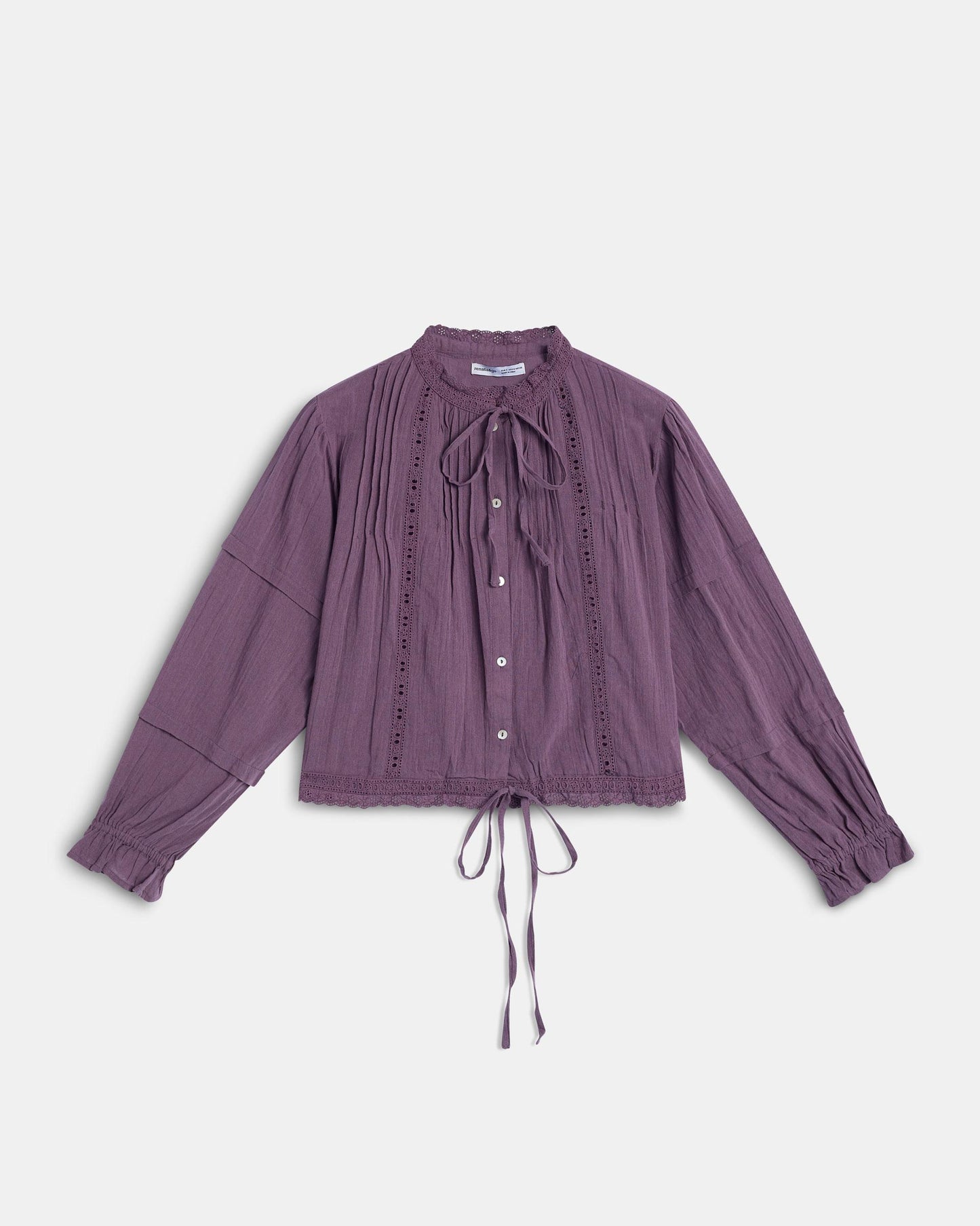 Purple Lace Bow Blouse