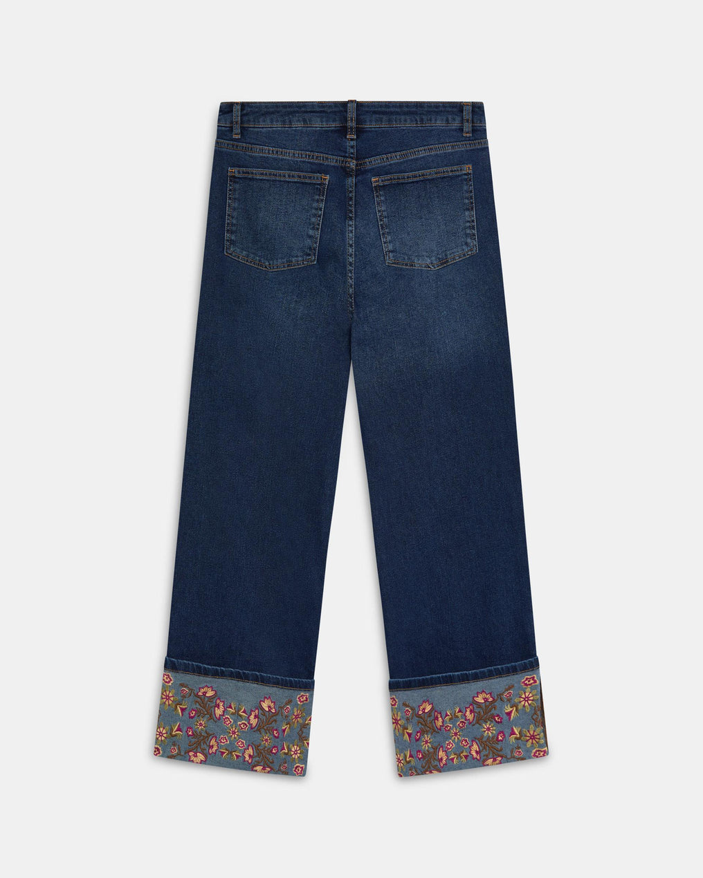 Jeans Bajo Bordados Azul