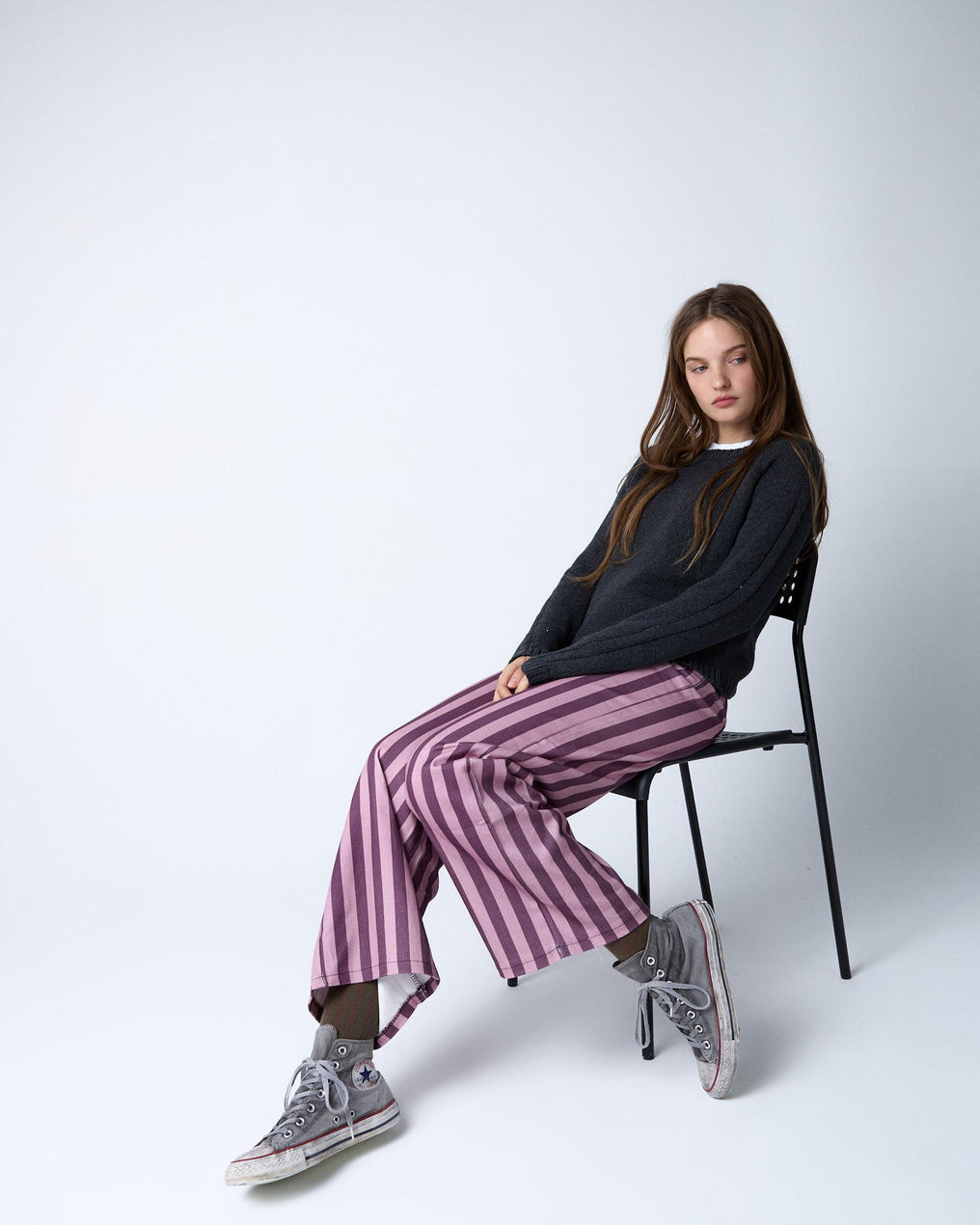 Pantalón Rayas Bicolor Rosa