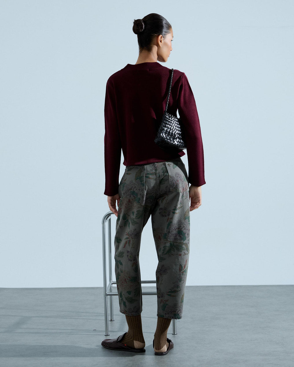 Jersey Cuello Mao Alamares Contraste Granate
