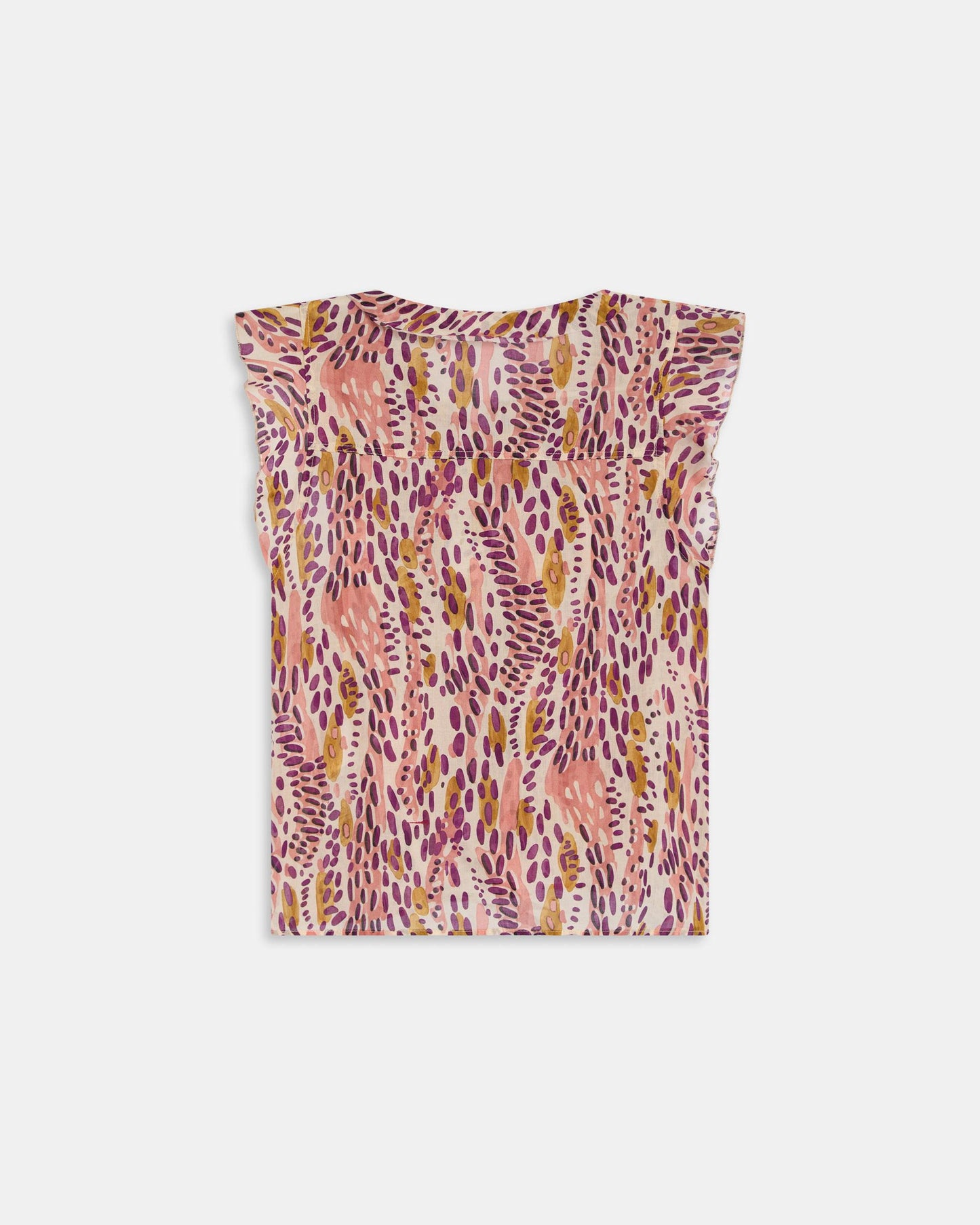 Blouse sans Manches Imprimé Taches Rose