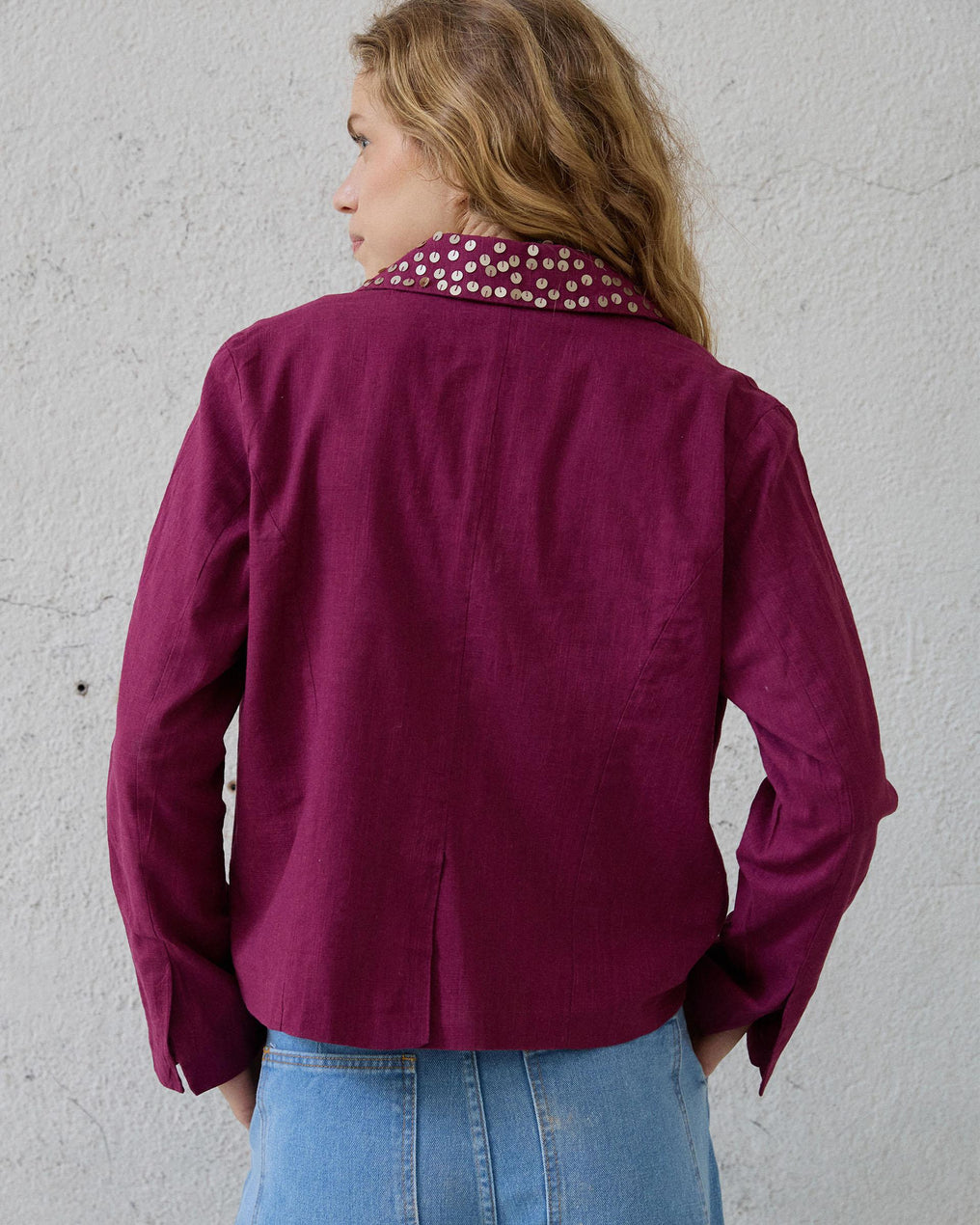 Dark Pink Sequin Blazer