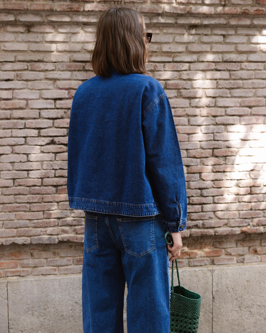 Blouson en Denim Bleu à Brandebourgs
