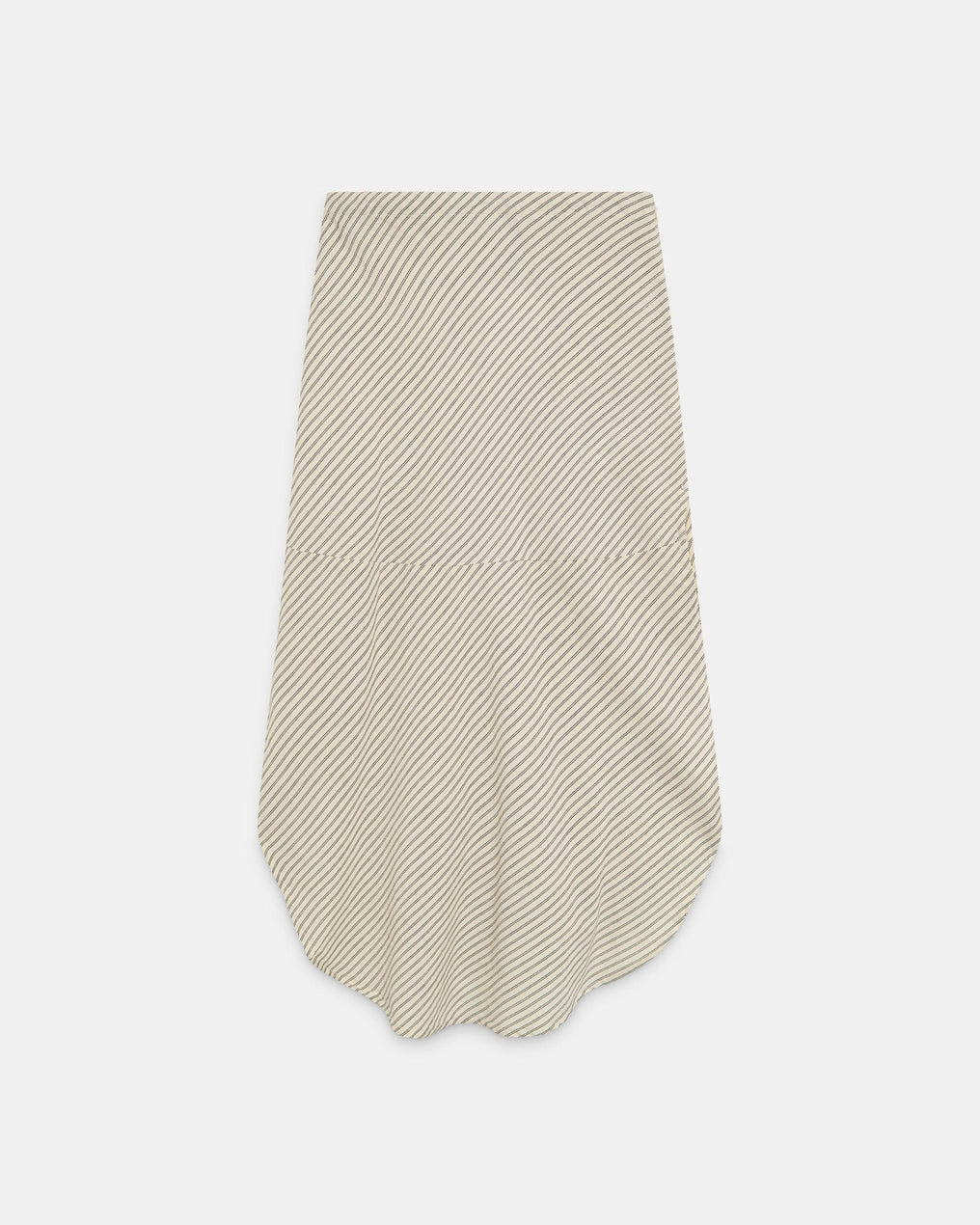 Saia branca com estampado de riscas diagonais