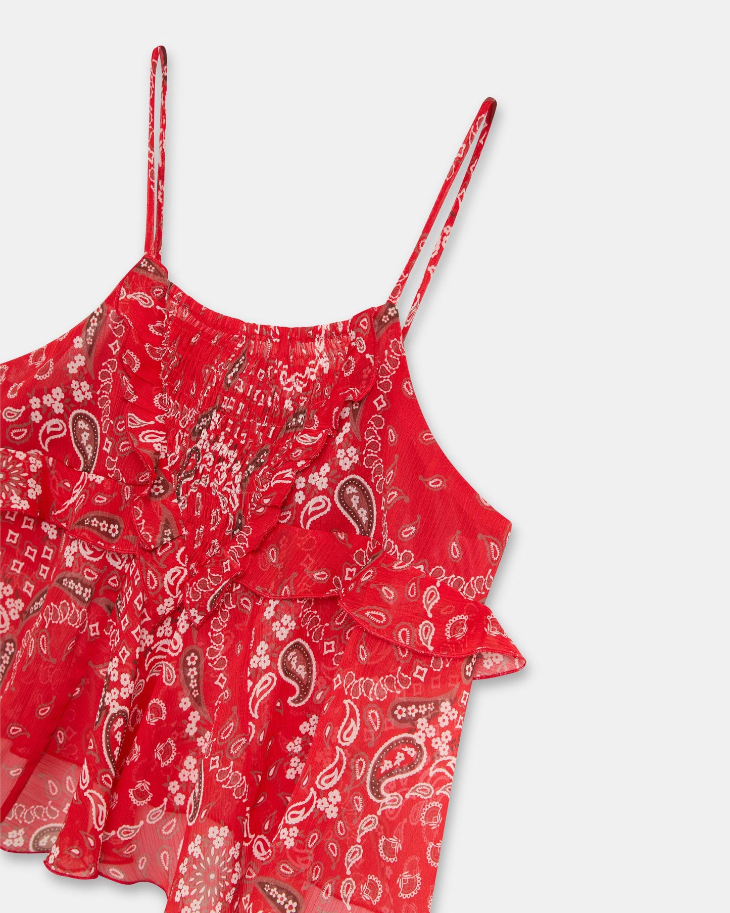 Red Bandana Print Tops
