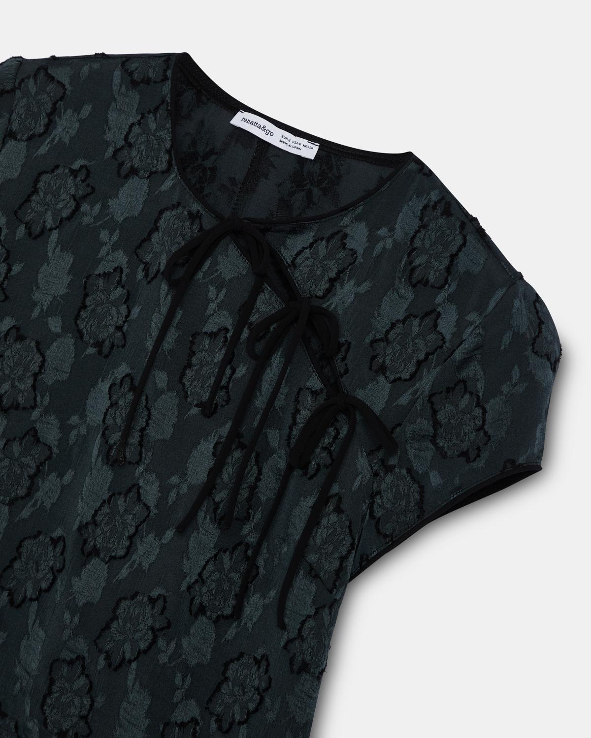 Top Manga Corta Estampado Lazadas Azul