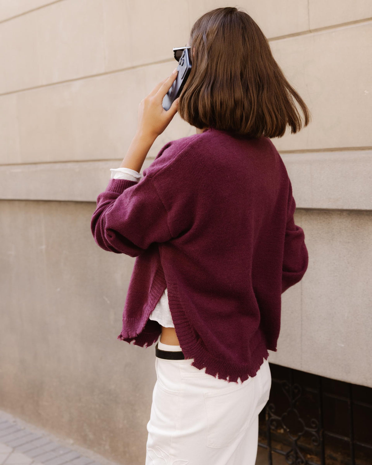 Purple Jumper with Slit Details
