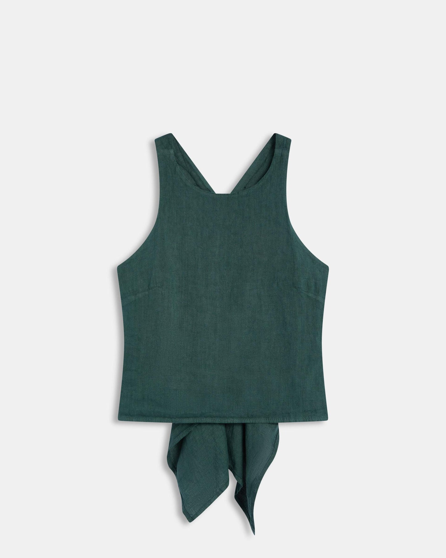 Top Lin Dos Nu Vert Foncé