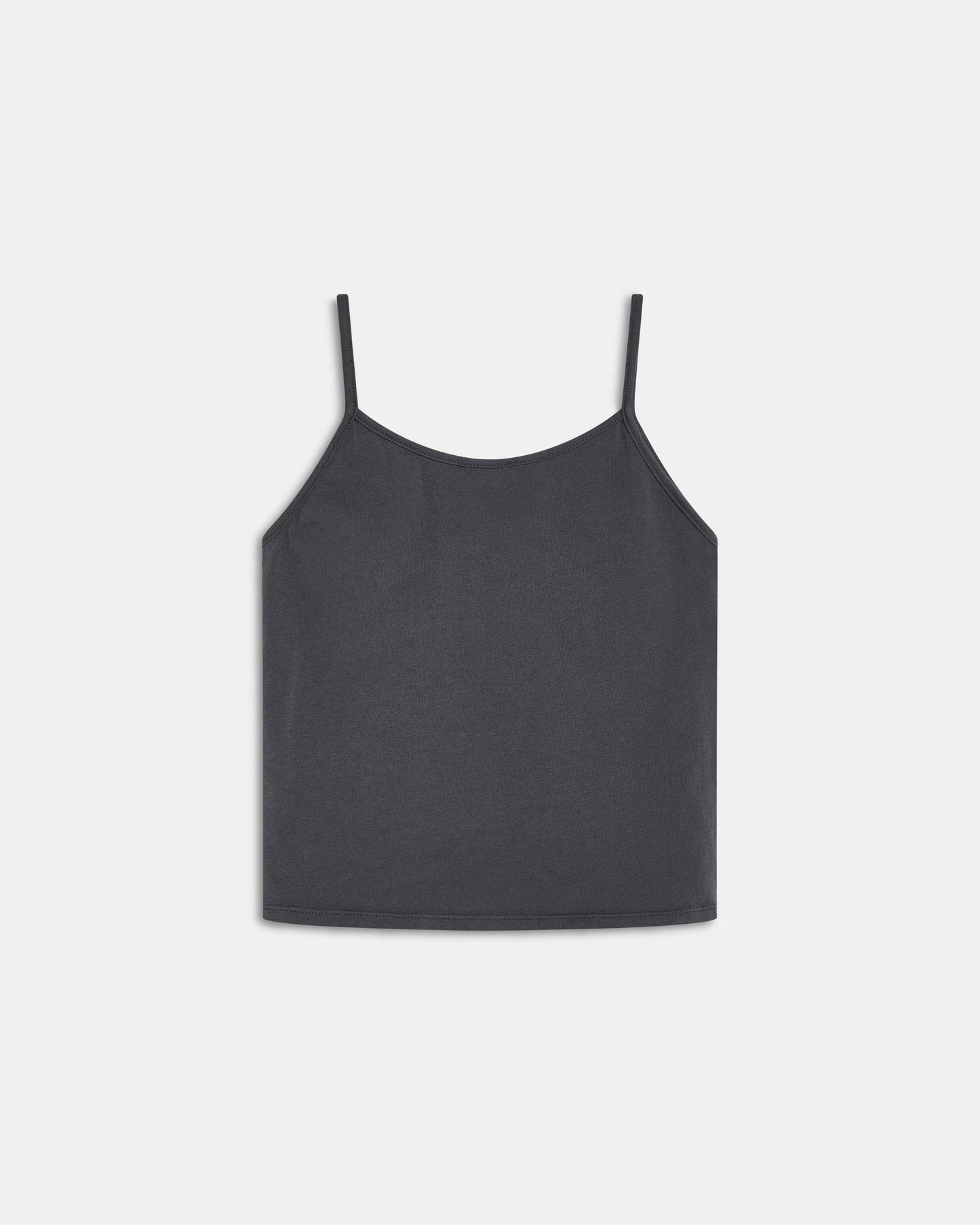 T-shirt Alças Nervuras Antracite