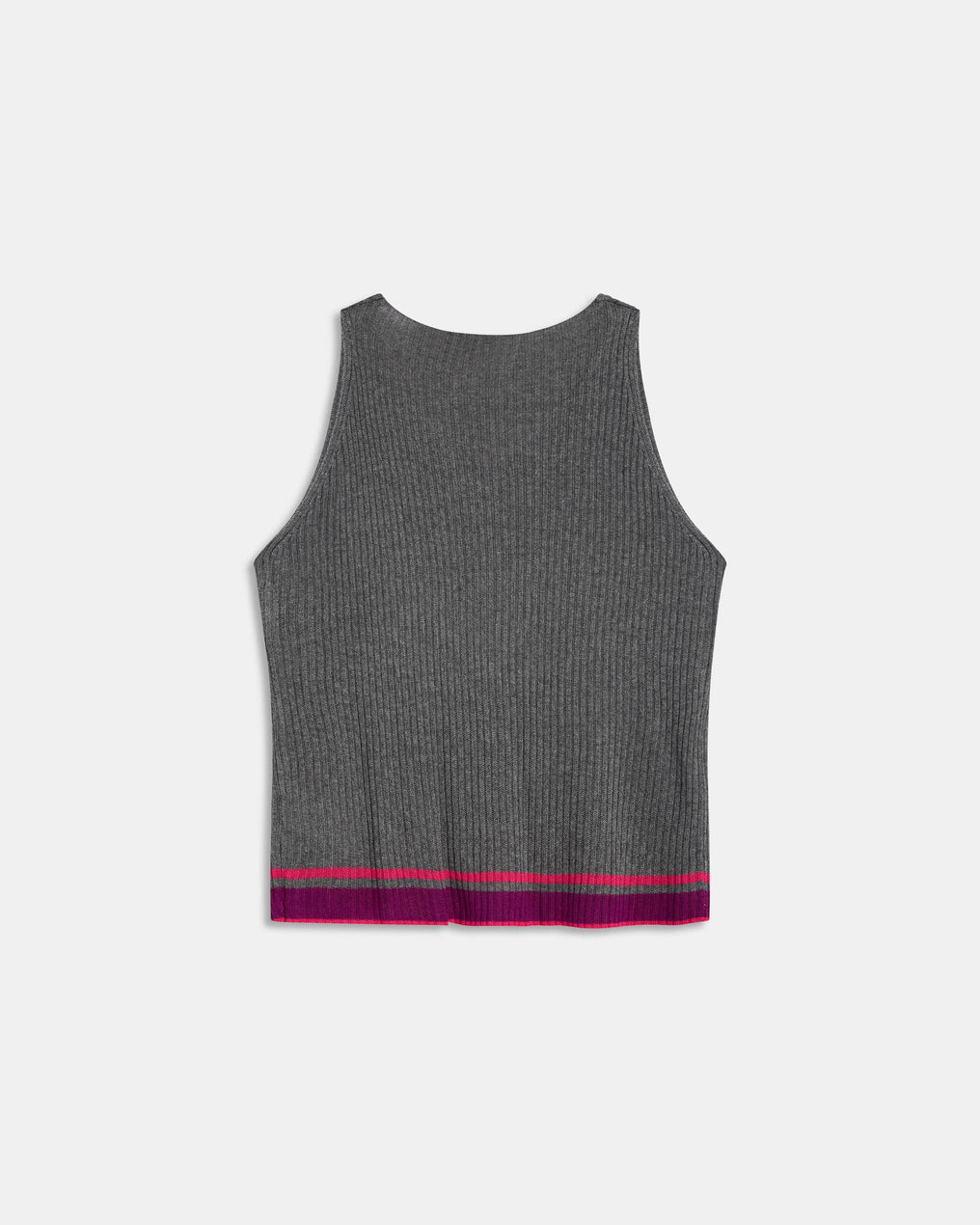 Top Maille Contrastes Bas Gris