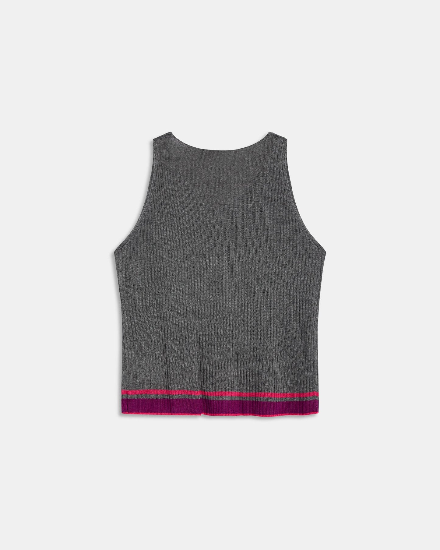 Top Maille Contrastes Bas Gris