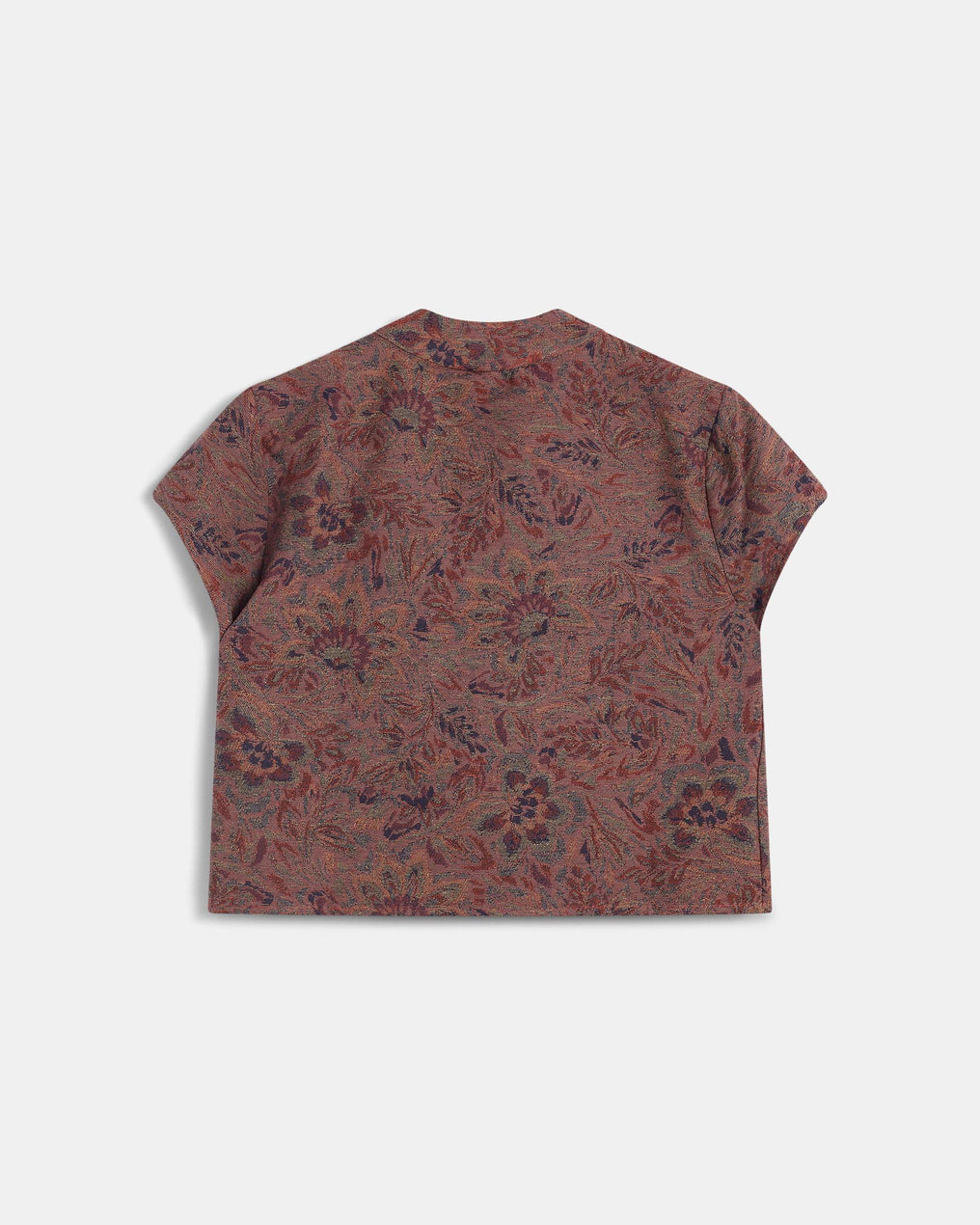 Top Jacquard Estampado Floral Teja