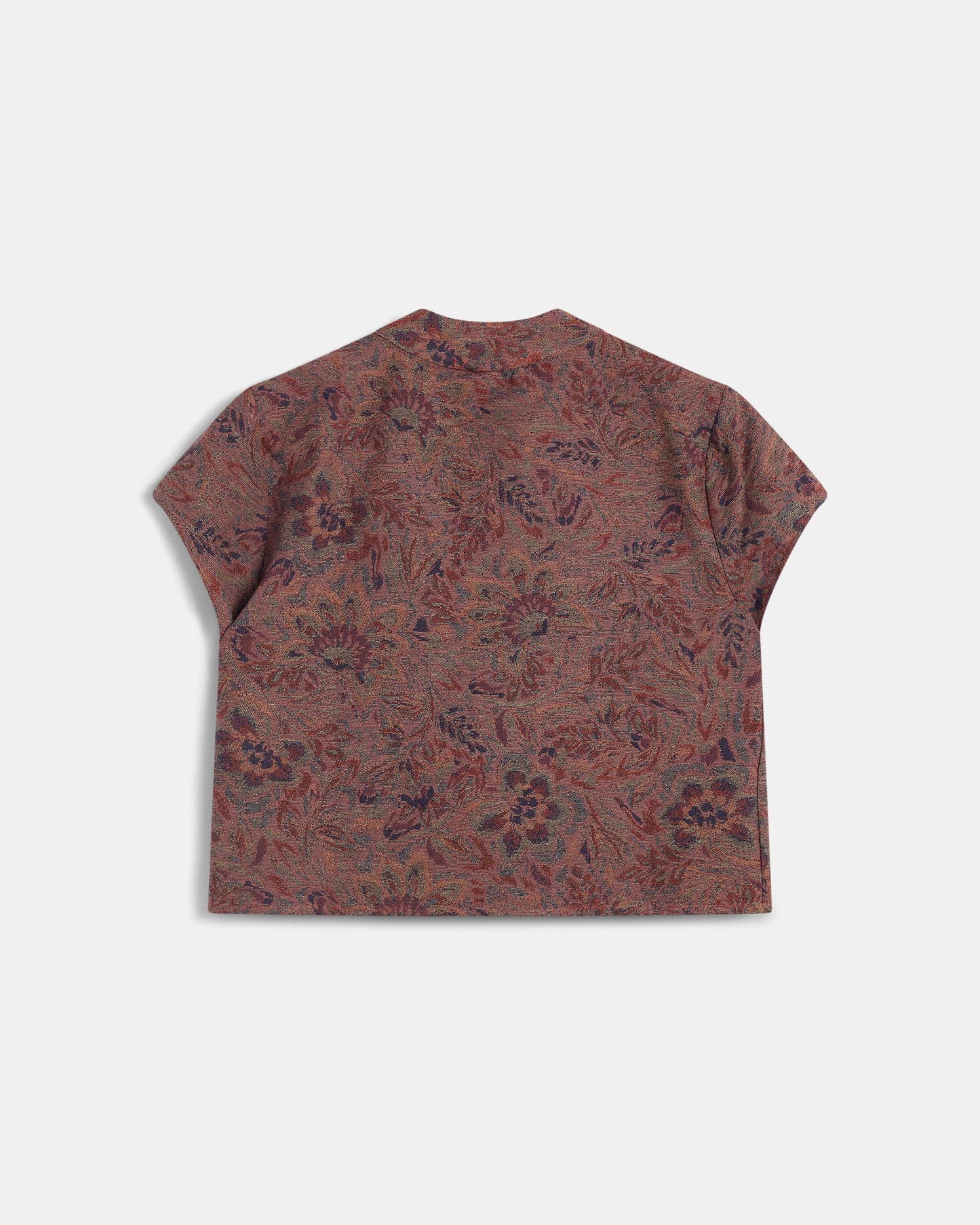 Top Jacquard Estampado Floral Teja