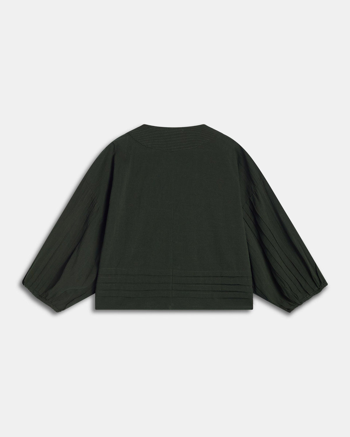 Blusa Pliegues Verde Oscuro