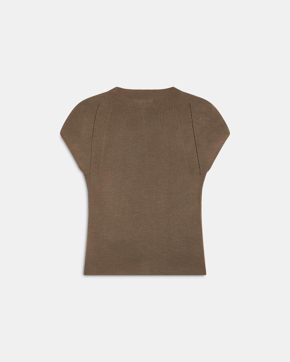 Top Botones Cuello Alto Taupe