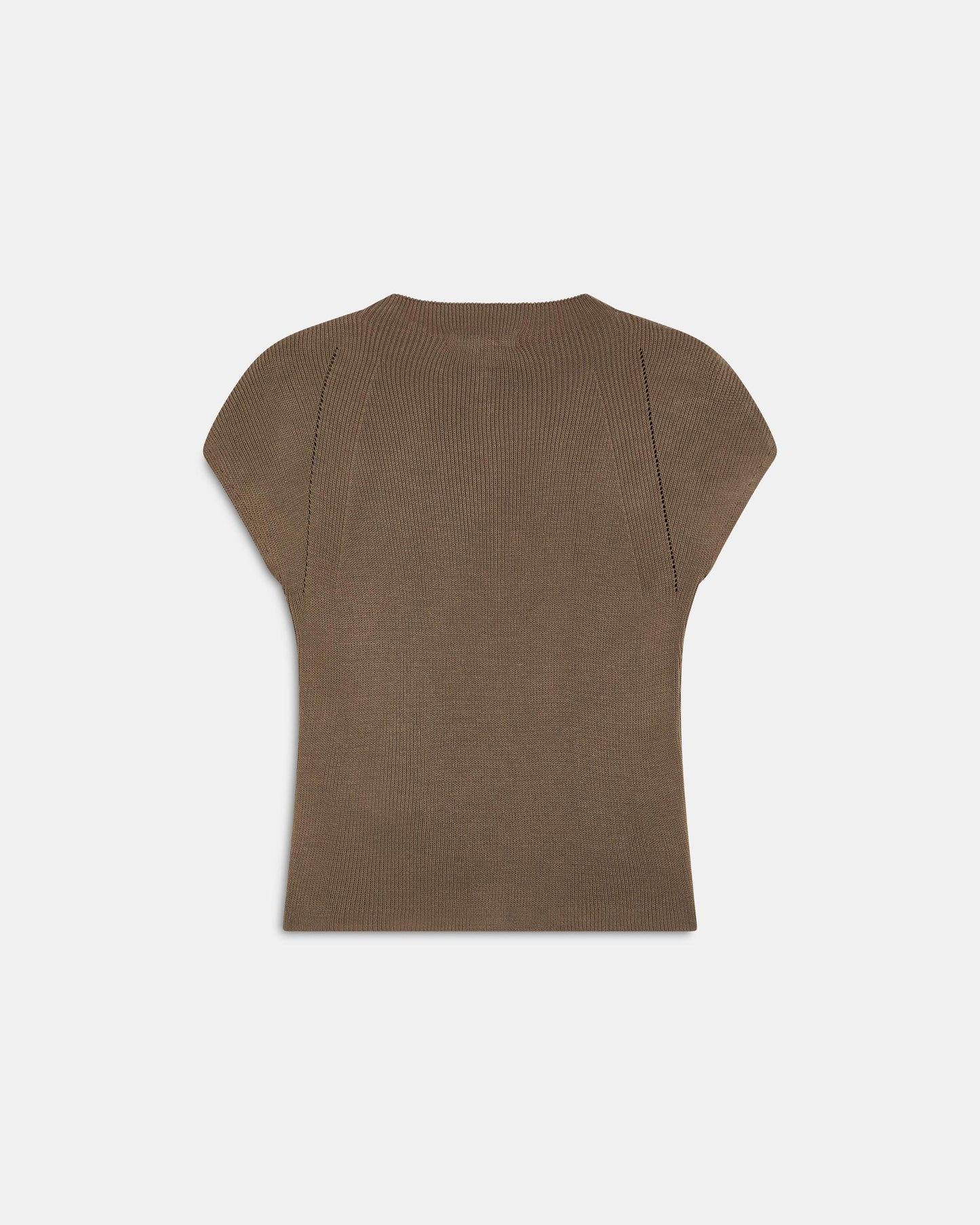 Top Botones Cuello Alto Taupe