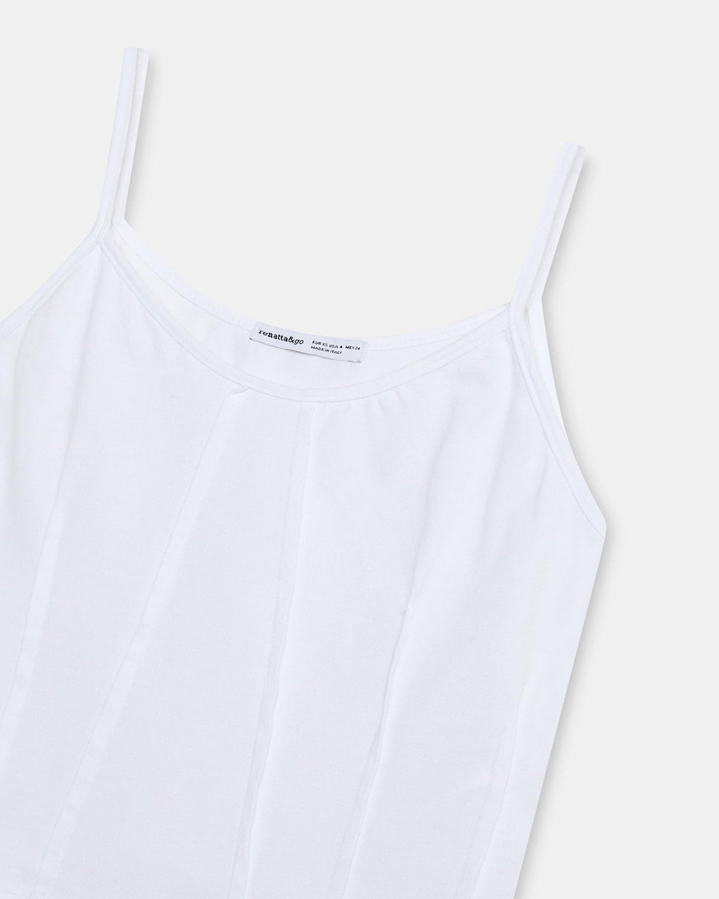 White Ribbed Strap T-Shirt