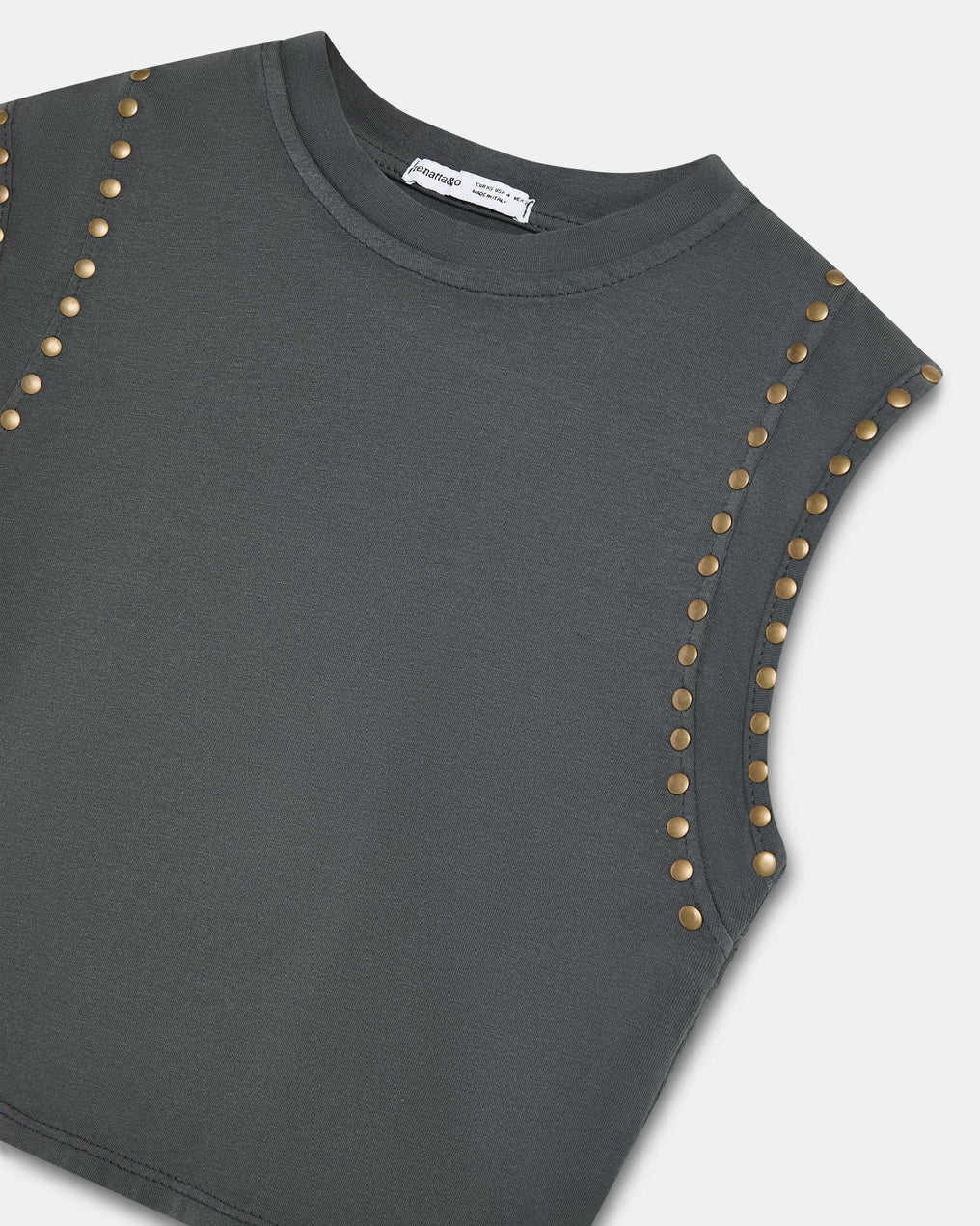 Camiseta Tachuelas Mangas Antracita