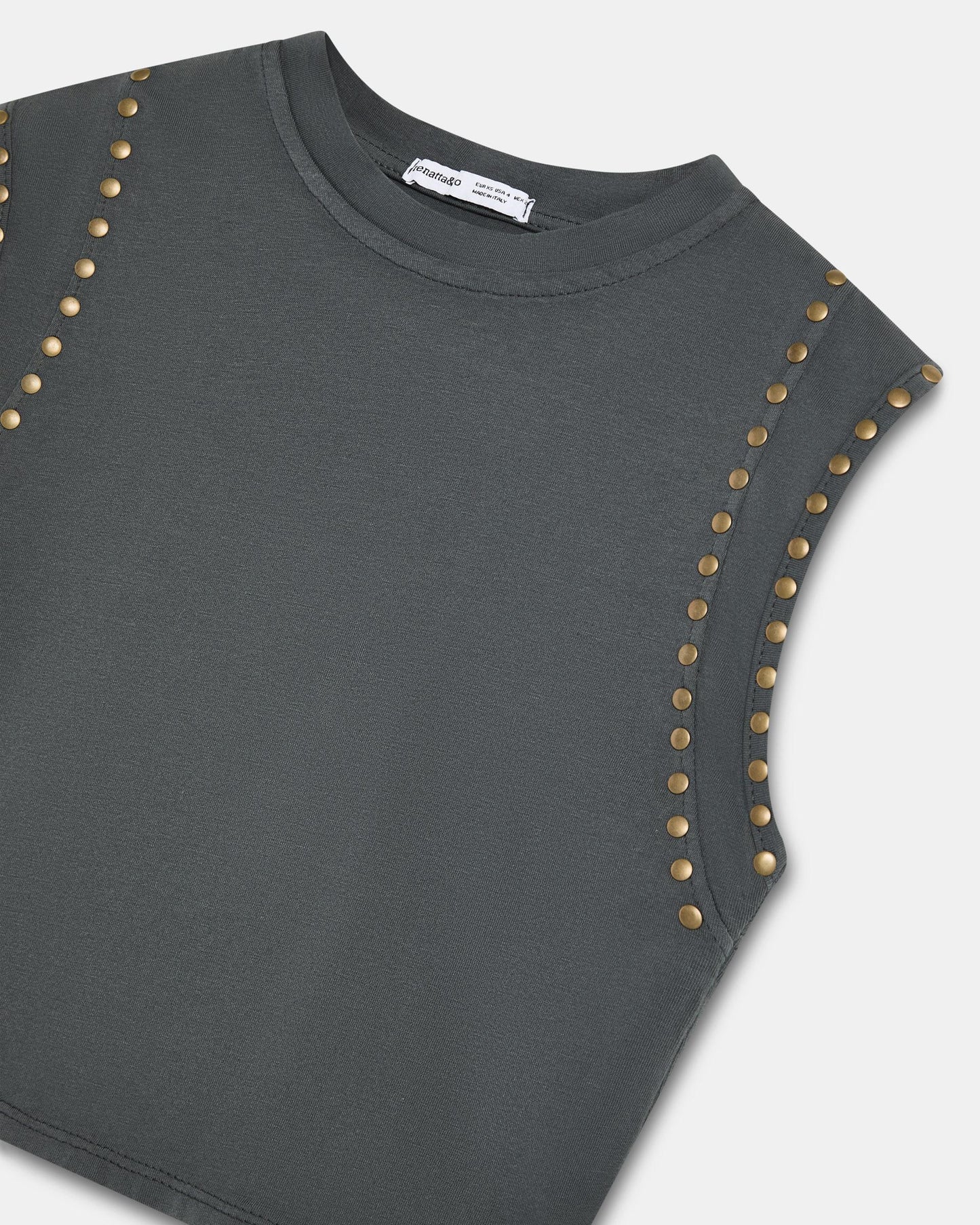 Camiseta Tachuelas Mangas Antracita