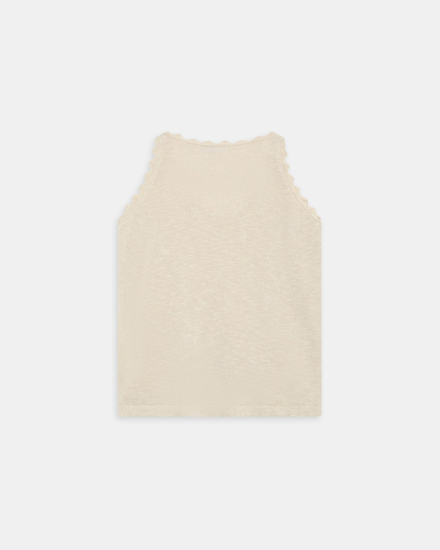 Beige Wavy Detail Top