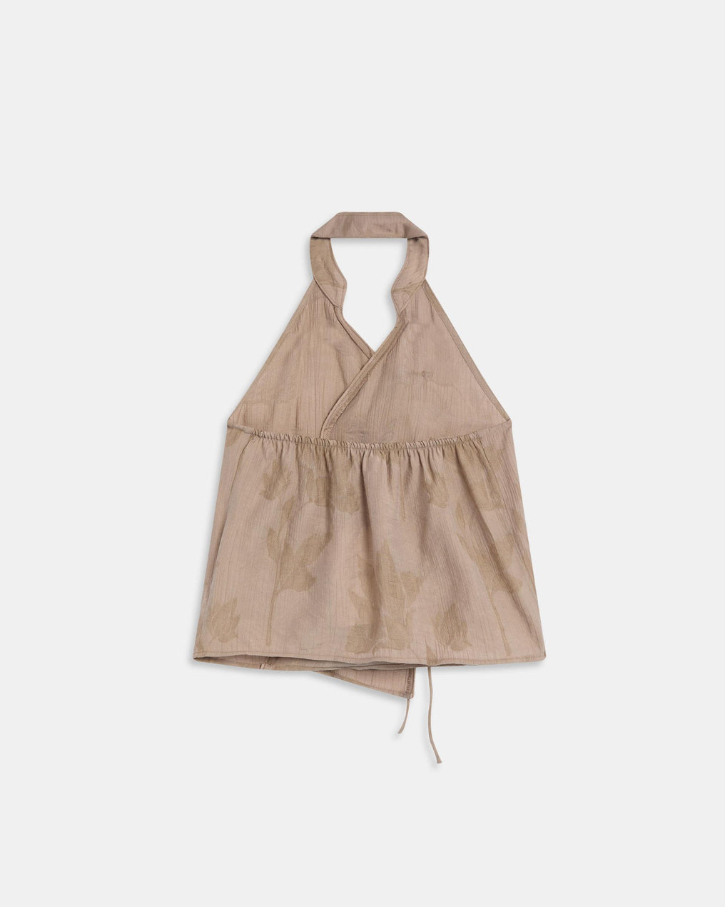Top Halter Lacets Imprimé Taupe