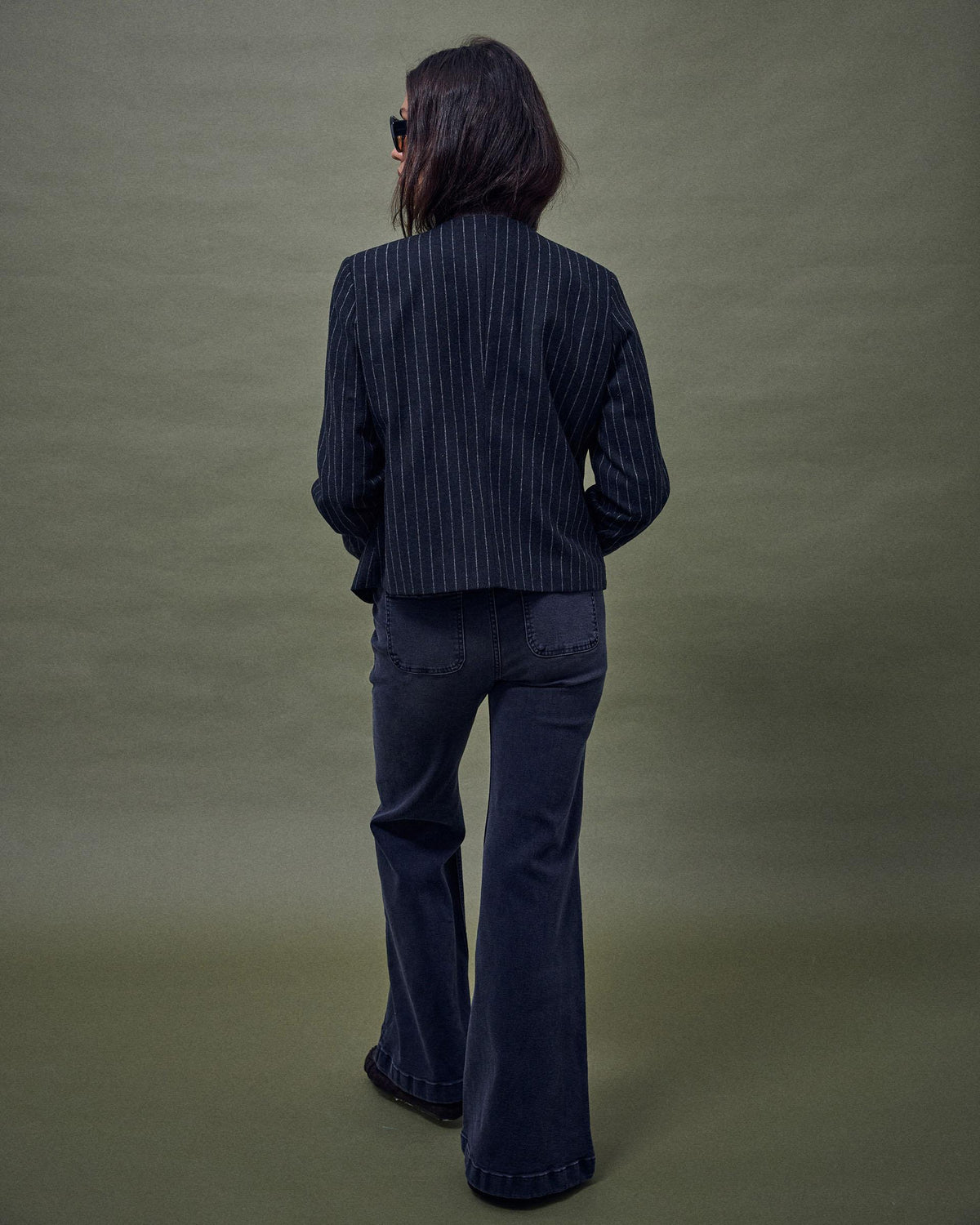 Chaqueta Botones Anillas Con Lana Antracita