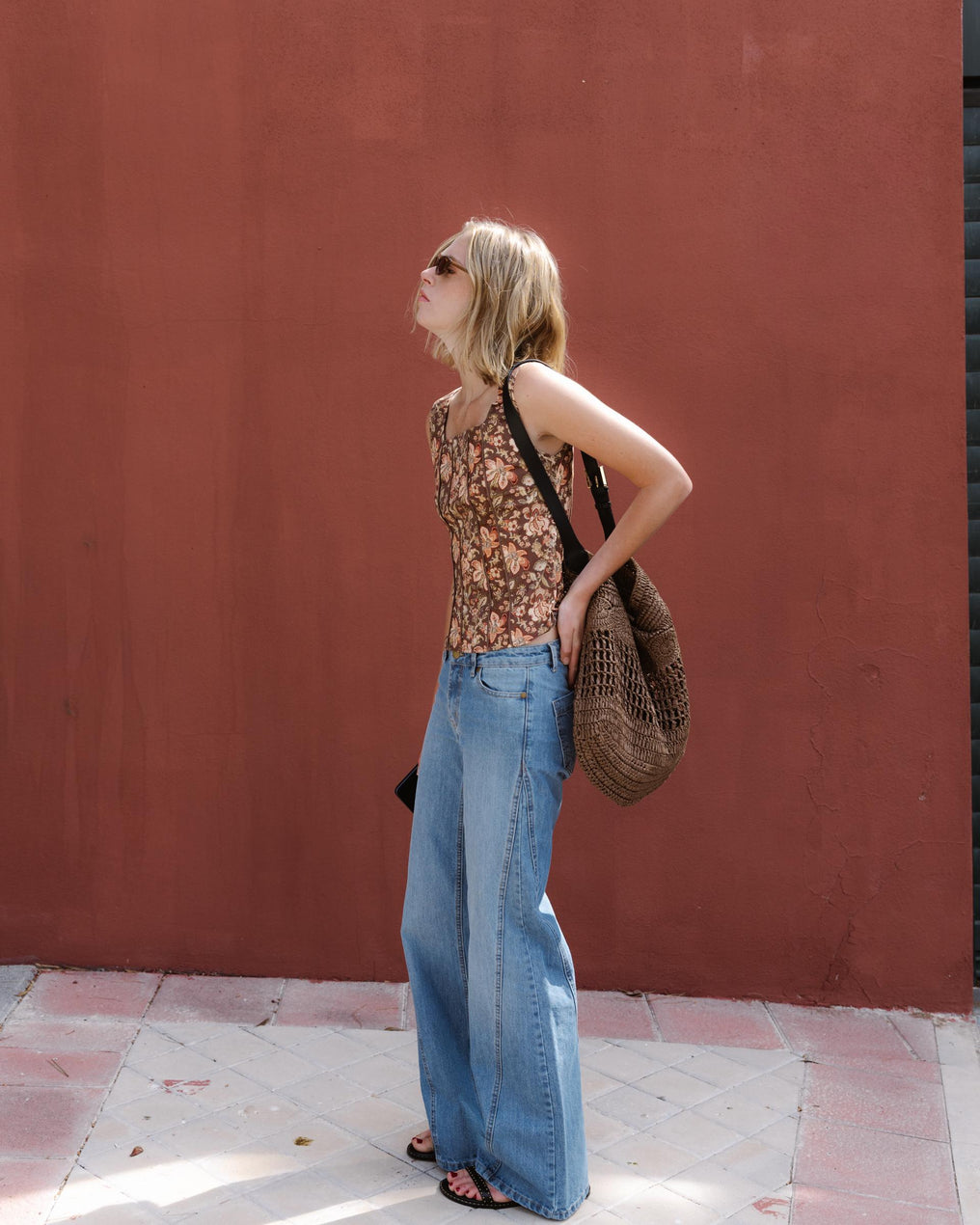Jeans Cuñas Lateral Azul
